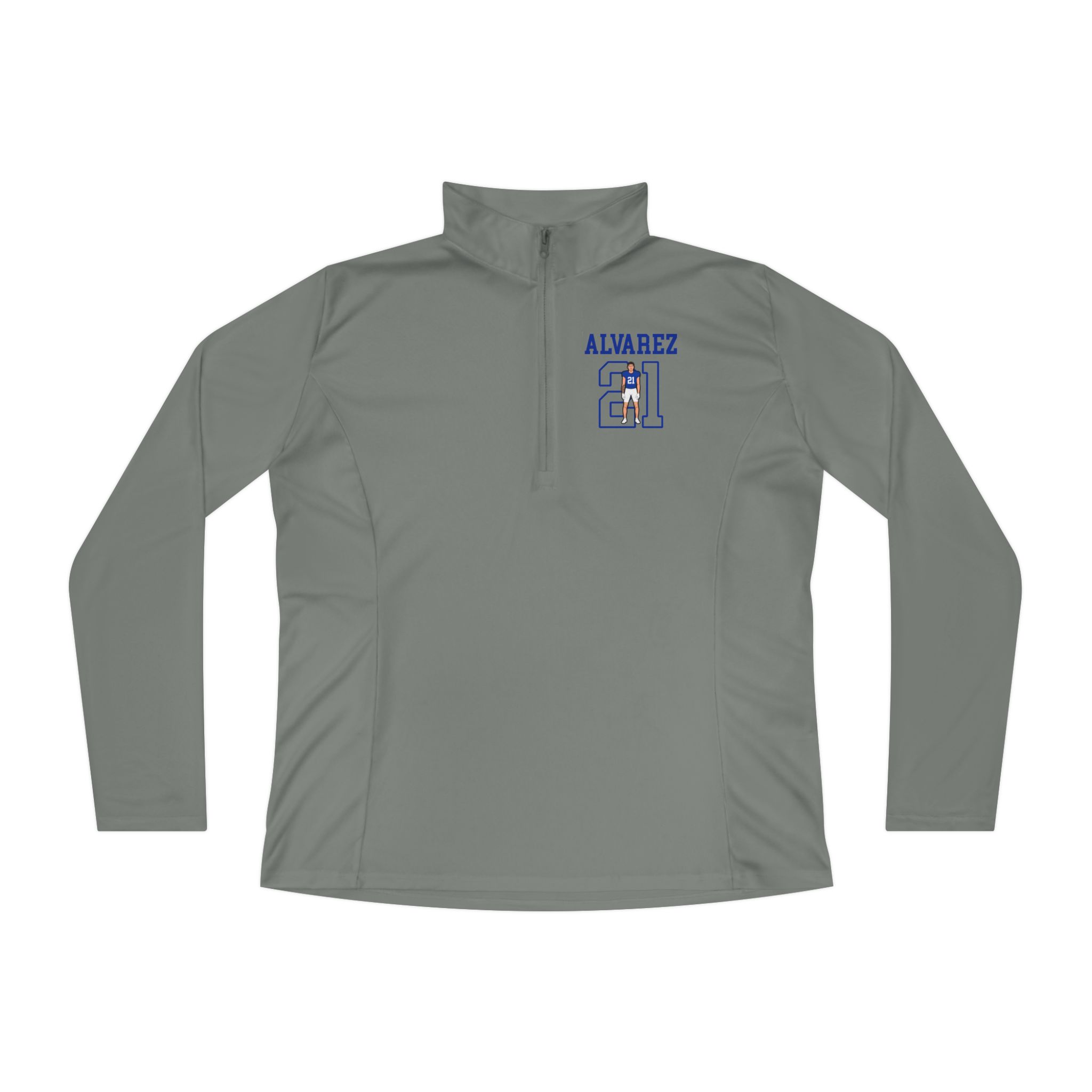 Women's Q-Zip Pullover — character_shirsey in Grey