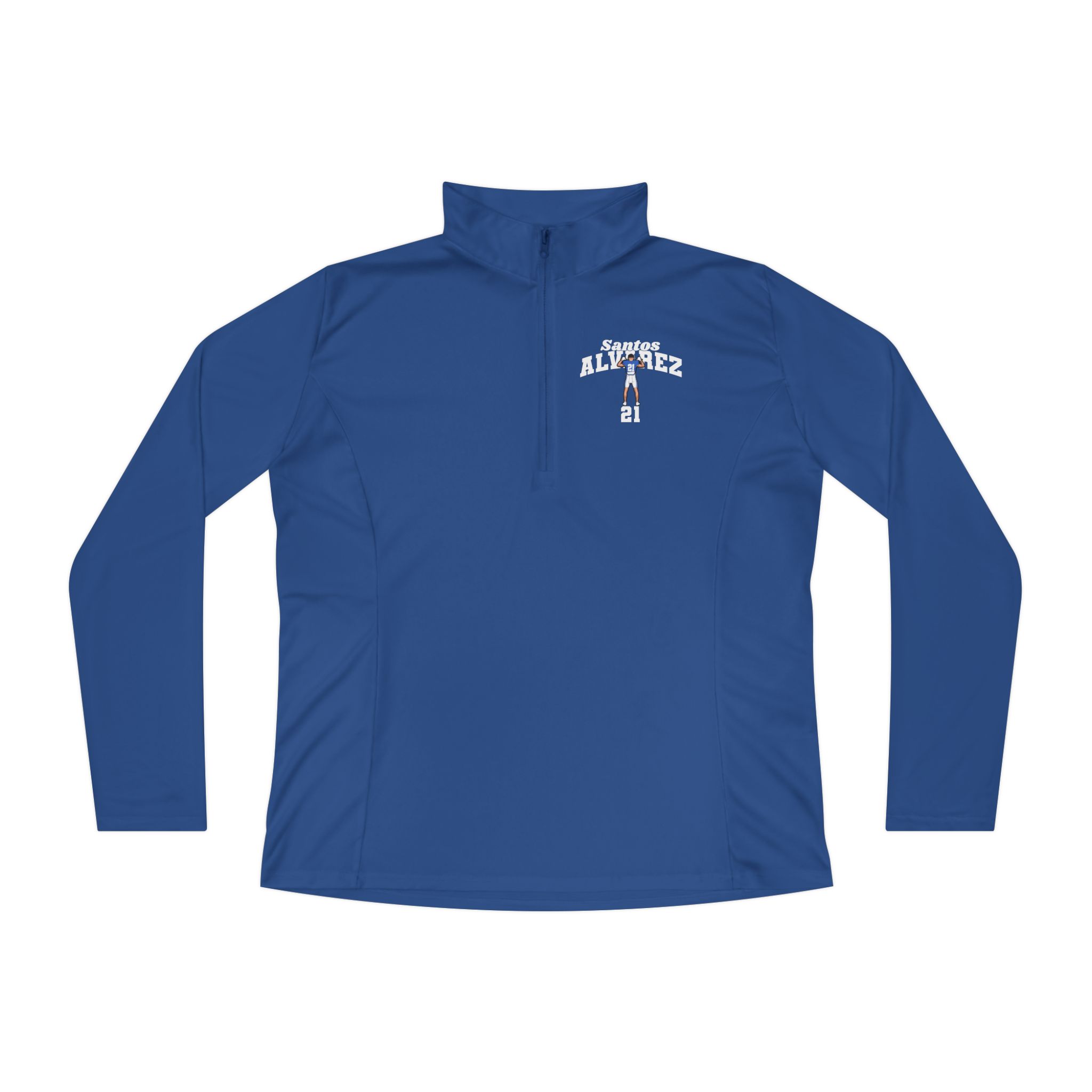Women's Q-Zip Pullover — character_signature_arch in Royal