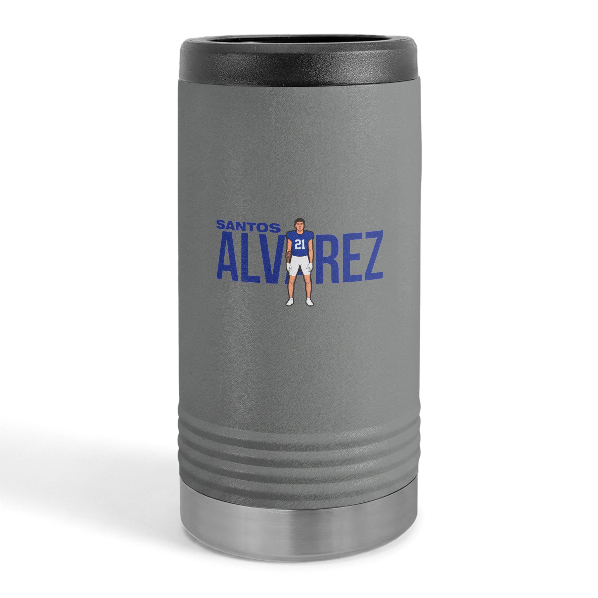 Slim Stainless Can Cooler — character_player_name in Grey