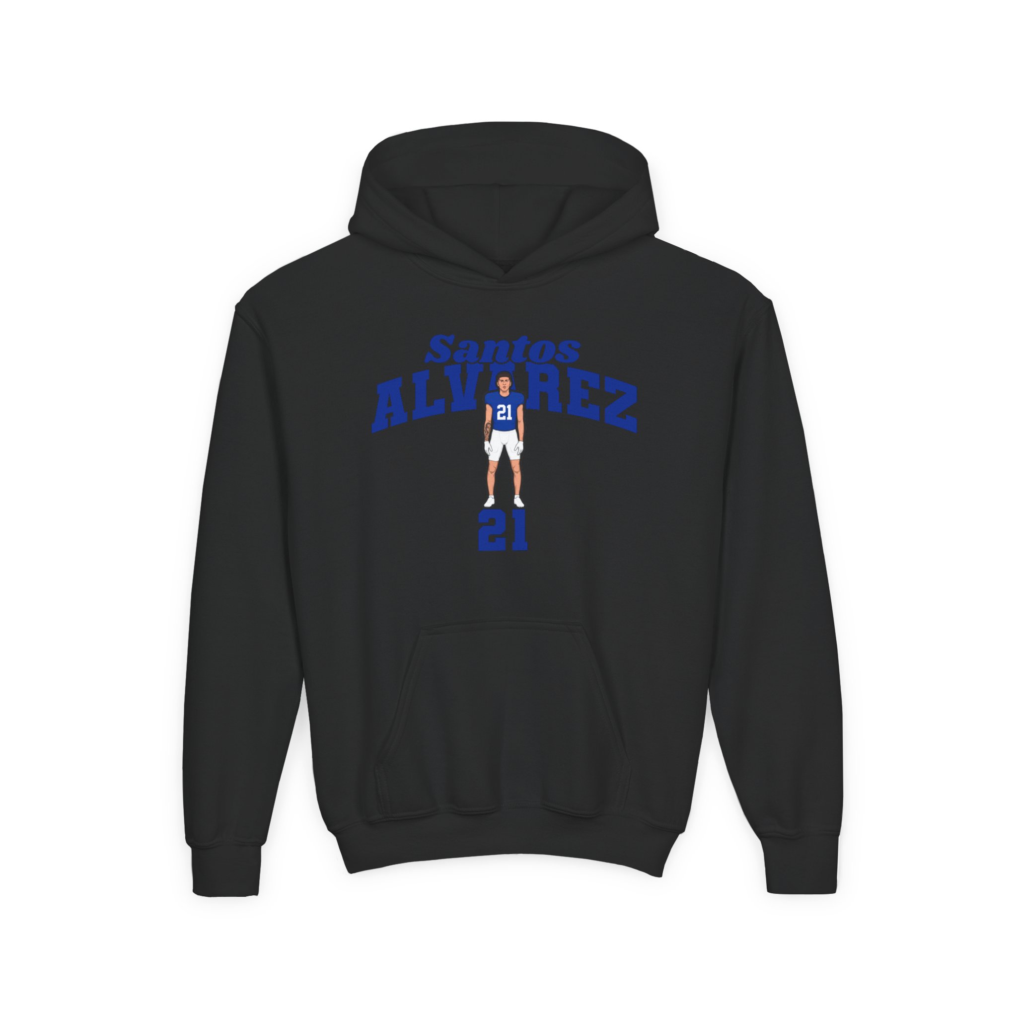 Youth Hoodie — character_signature_arch in Black