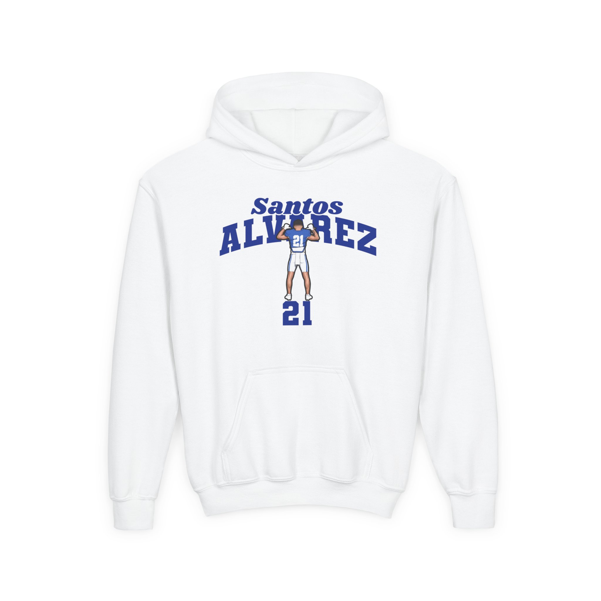 Youth Hoodie — character_signature_arch in White