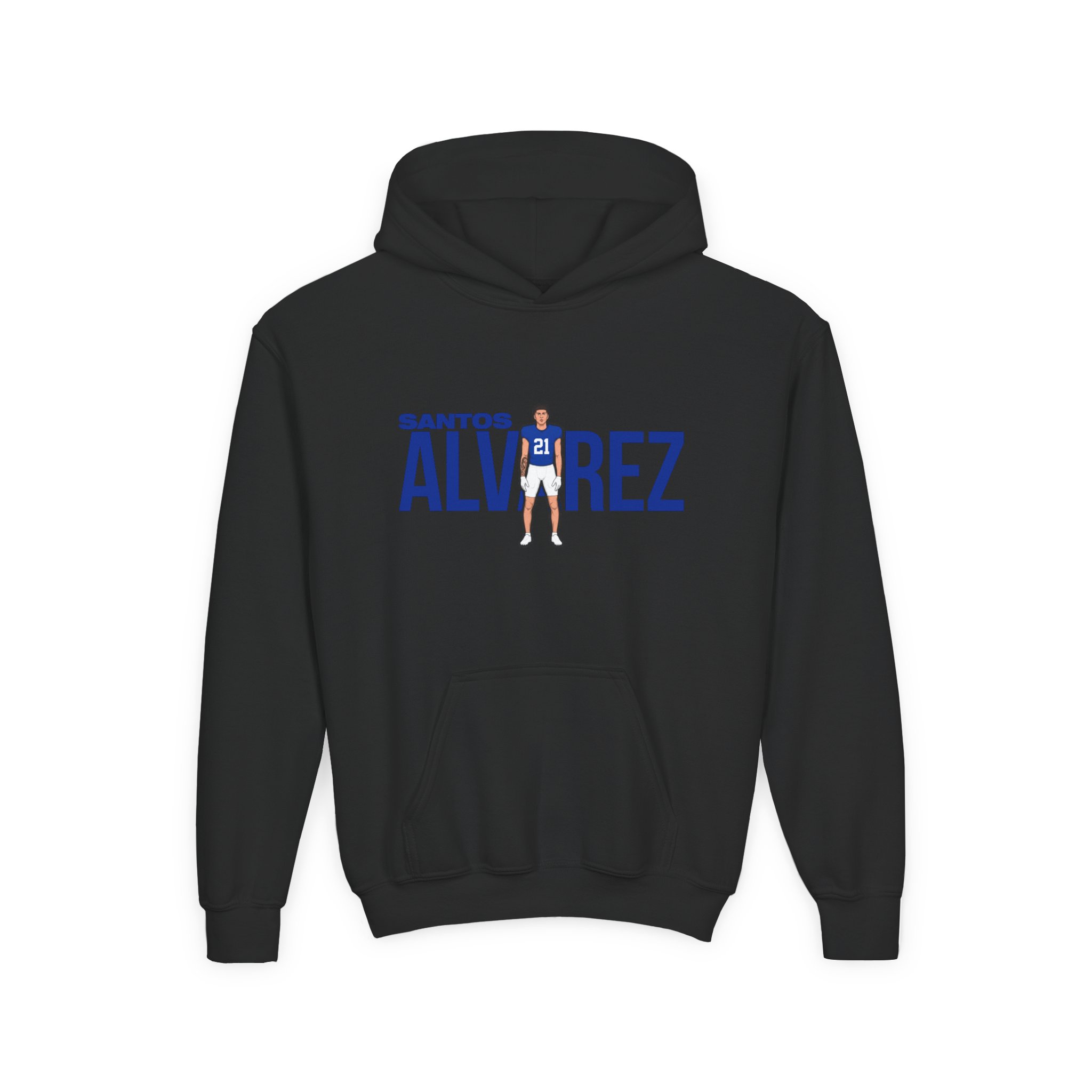 Youth Hoodie — character_player_name in Black