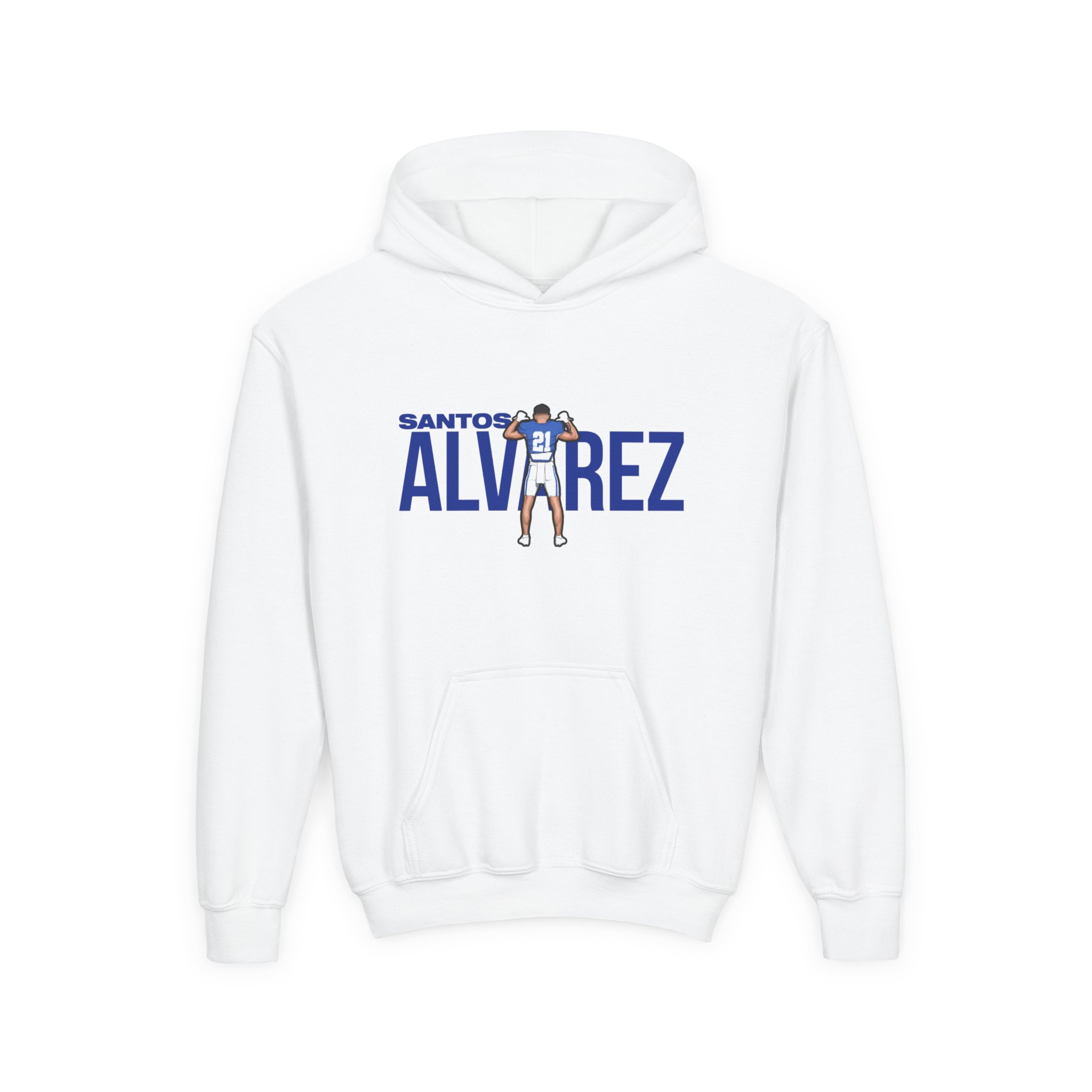 Youth Hoodie — character_player_name in White