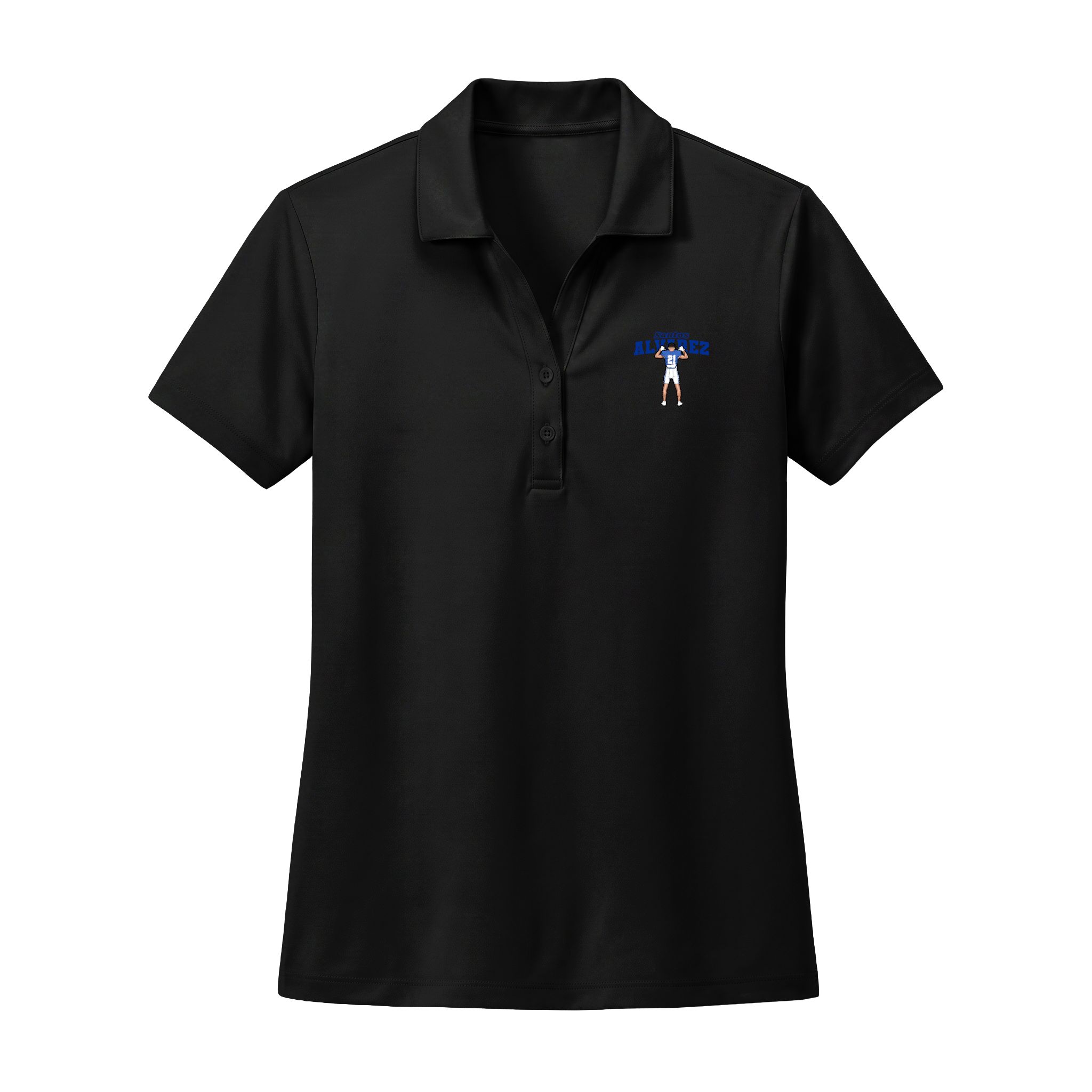 Women's Performance Polo — character_name_arch in Black