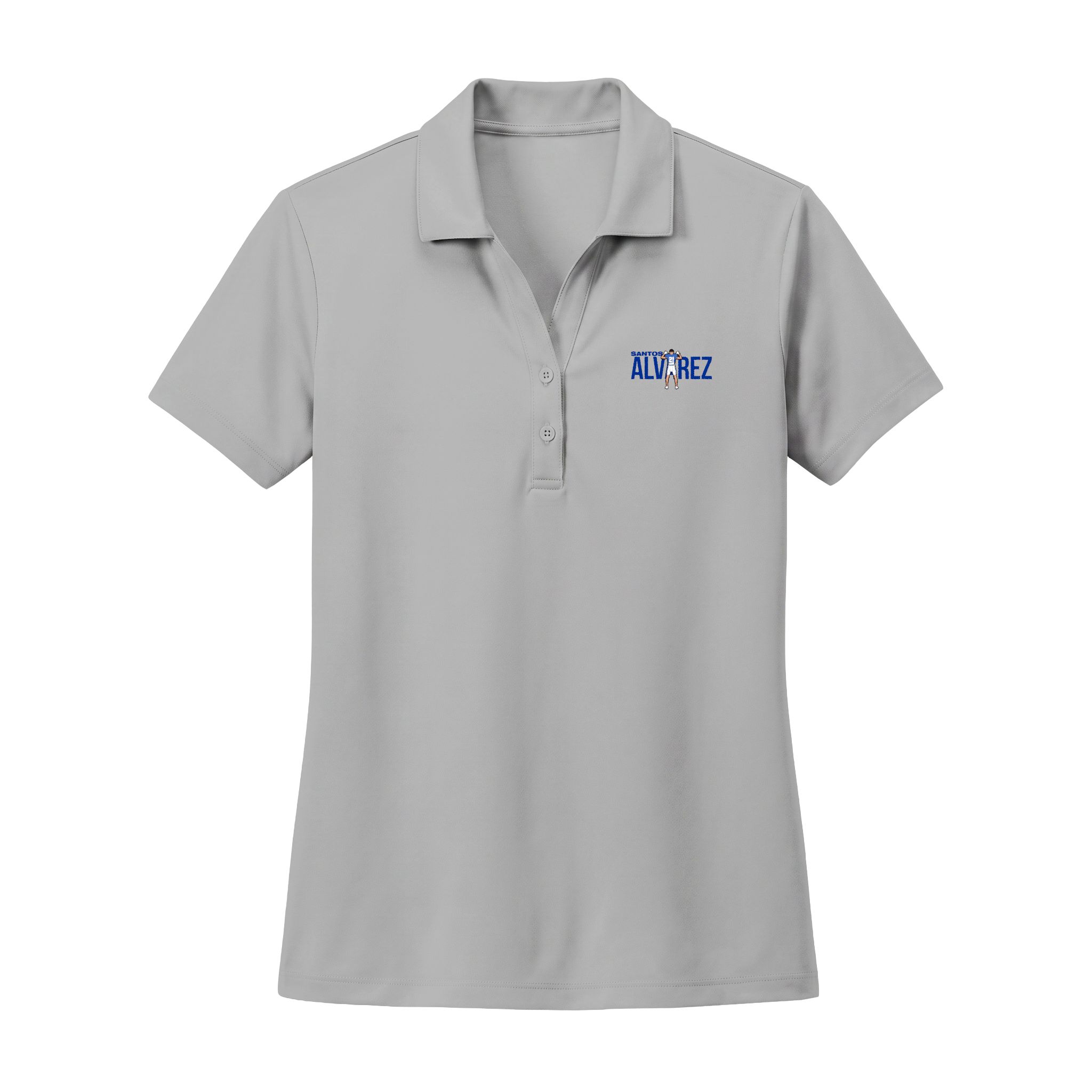 Women's Performance Polo — character_player_name in Silver