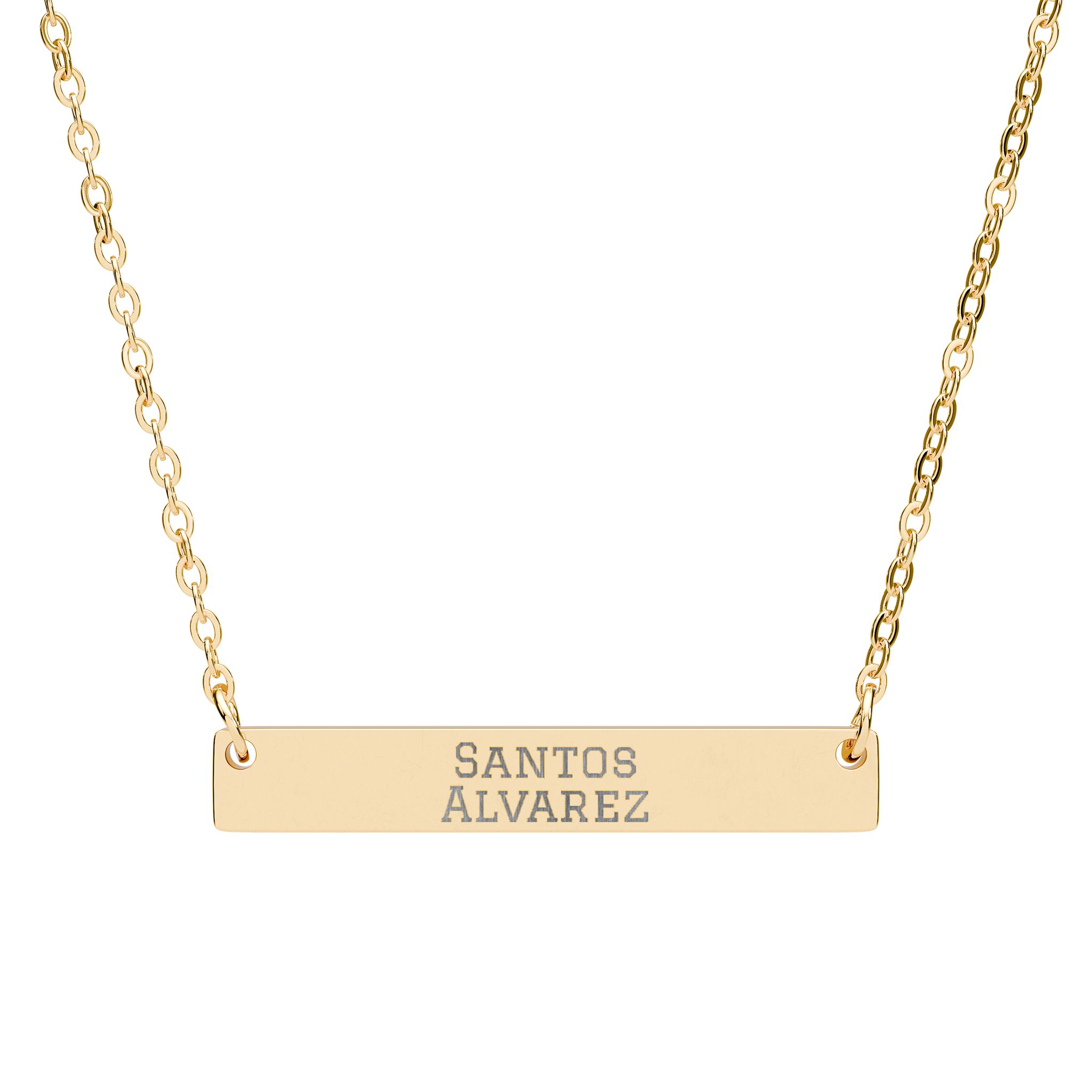 Engraved Bar Necklace — Classic in Gold