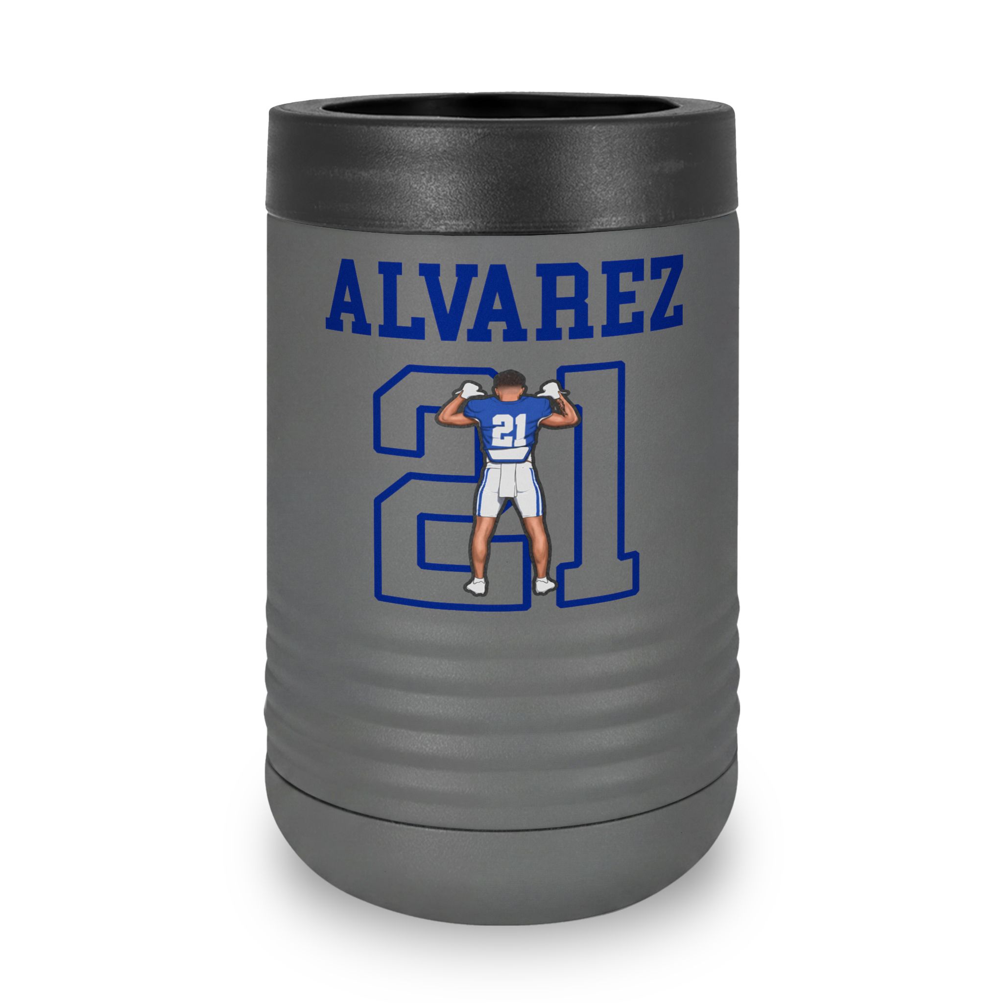 Stainless Can Cooler — character_shirsey in Grey
