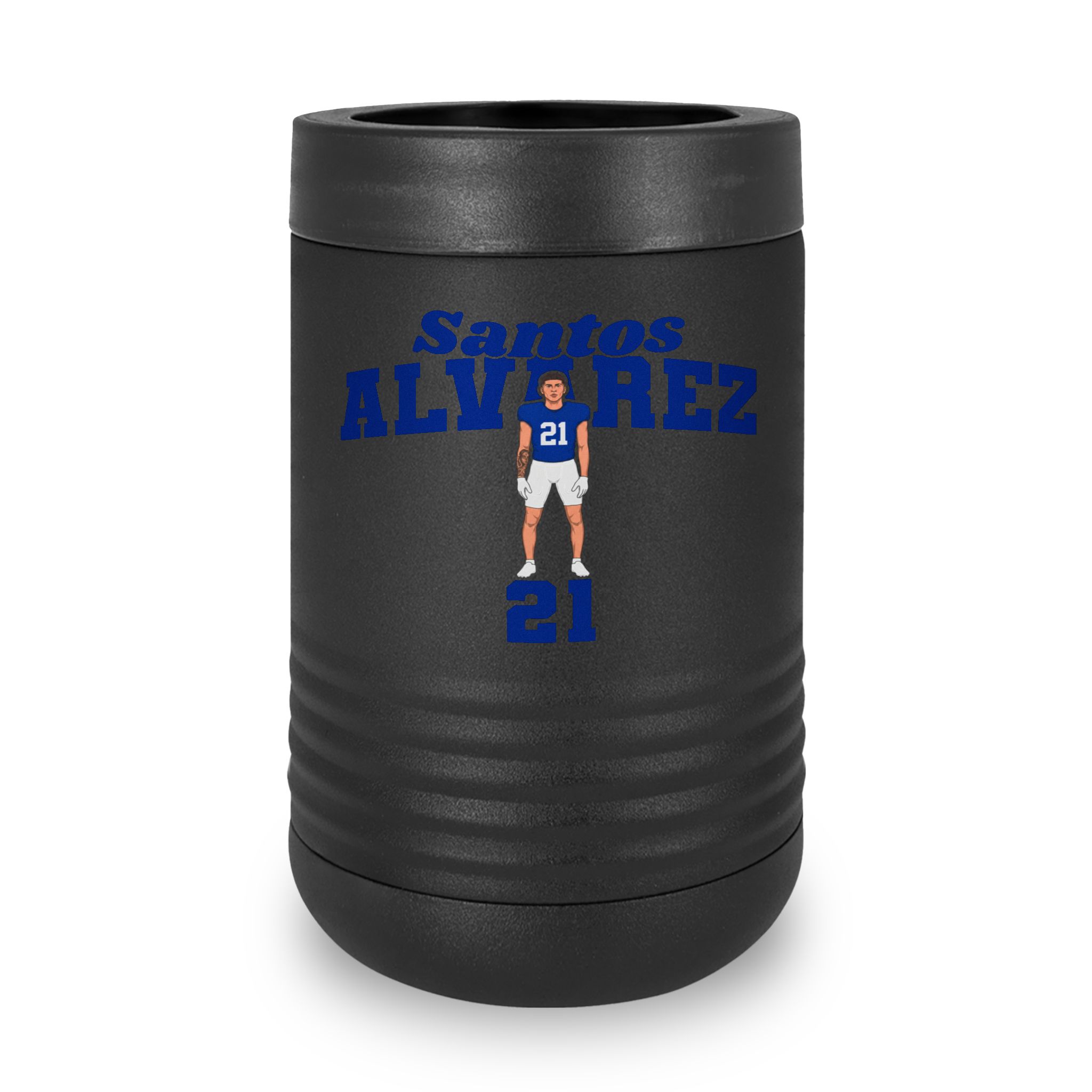 Stainless Can Cooler — character_signature_arch in Black