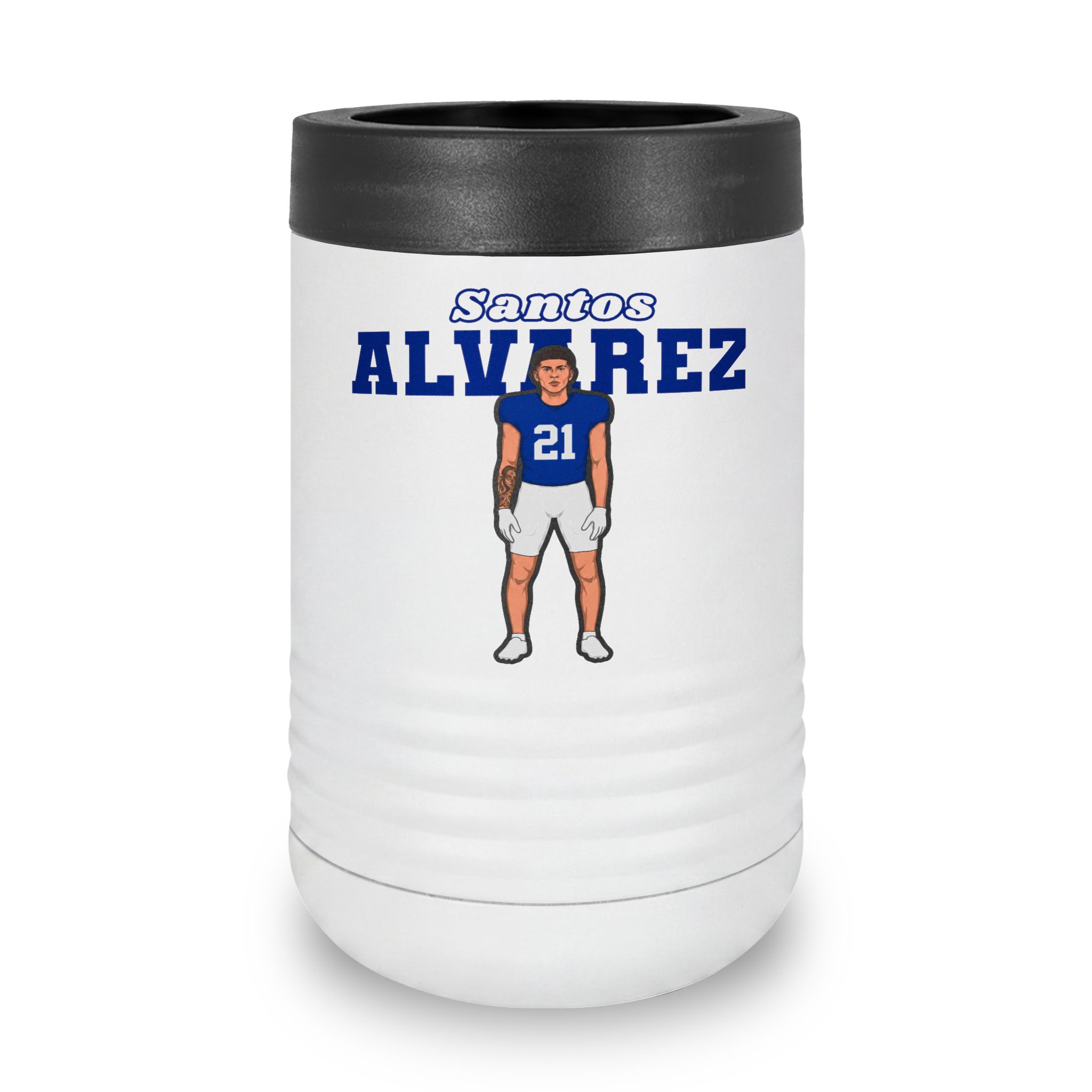 Stainless Can Cooler — character_name_arch in White