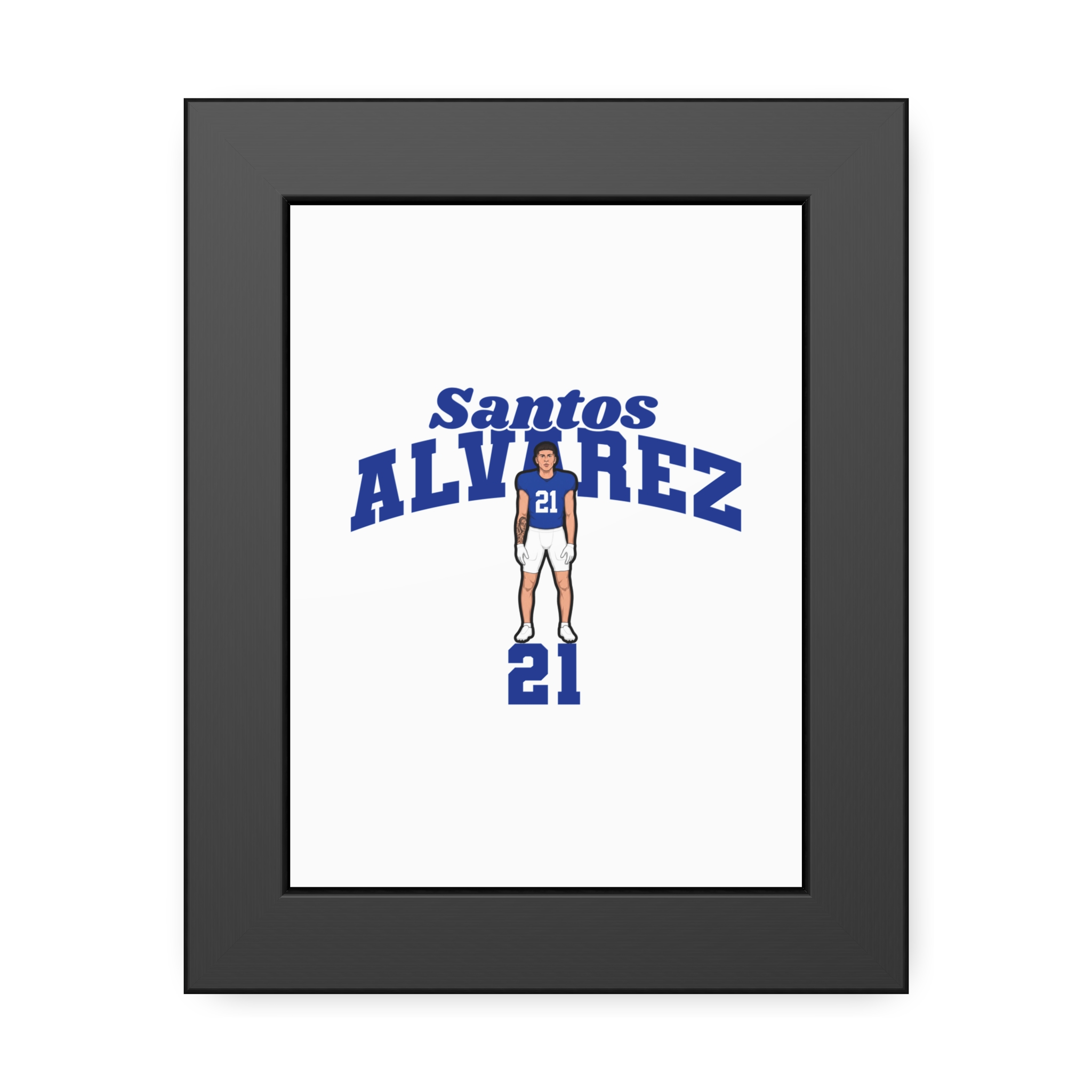 Framed Poster — character_signature_arch in Black