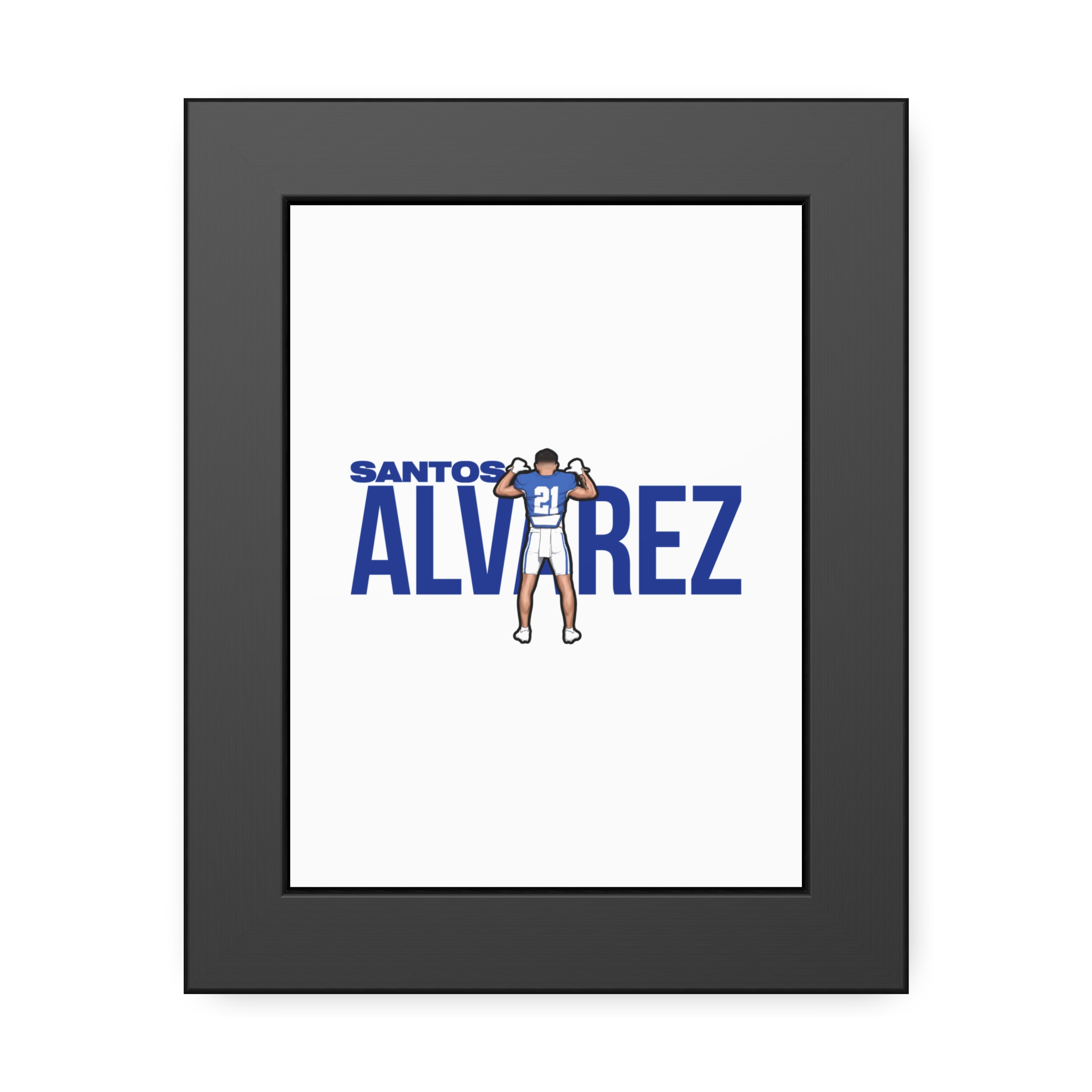 Framed Poster — character_player_name in Black