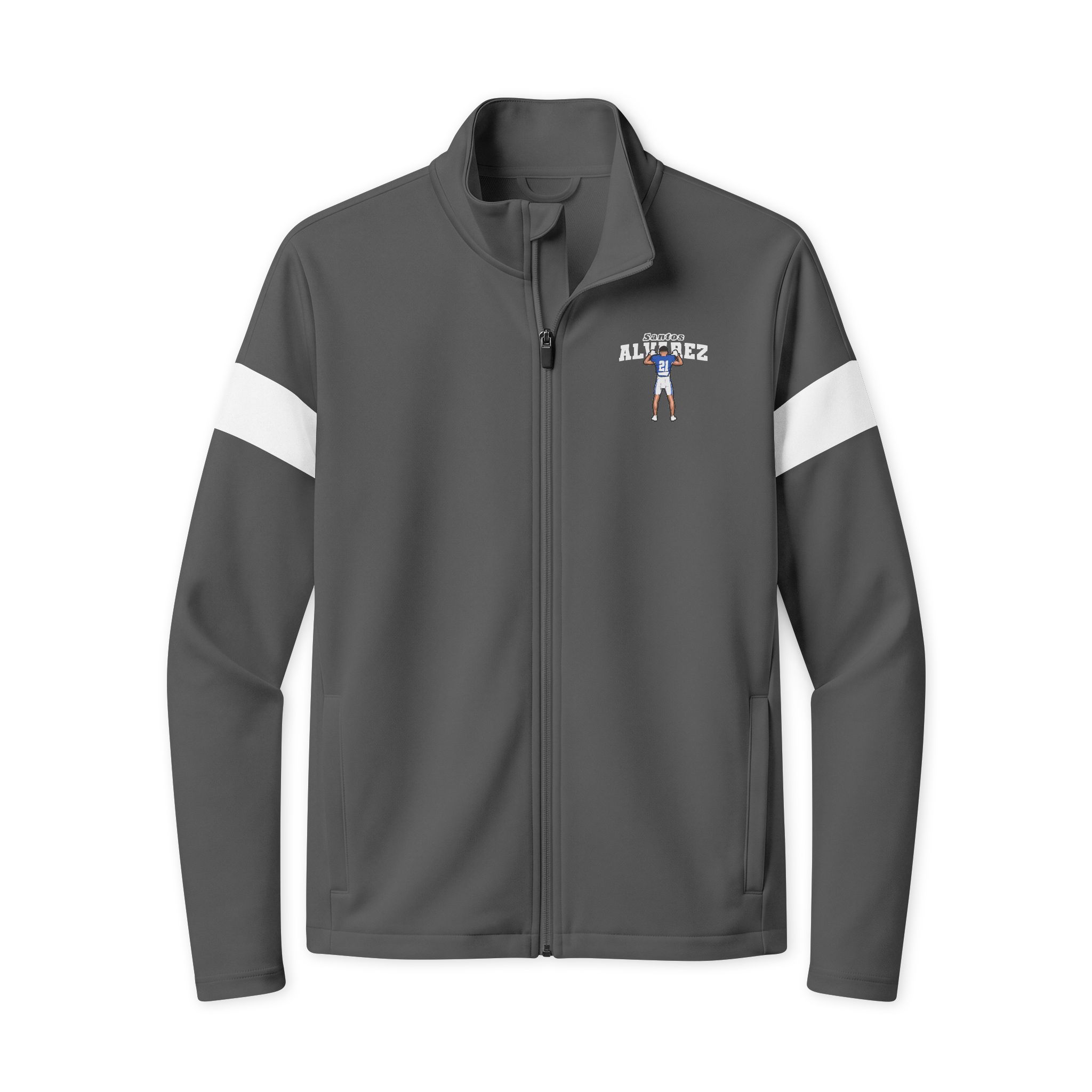 Travel Full-Zip Jacket — character_name_arch in Iron Grey/ White