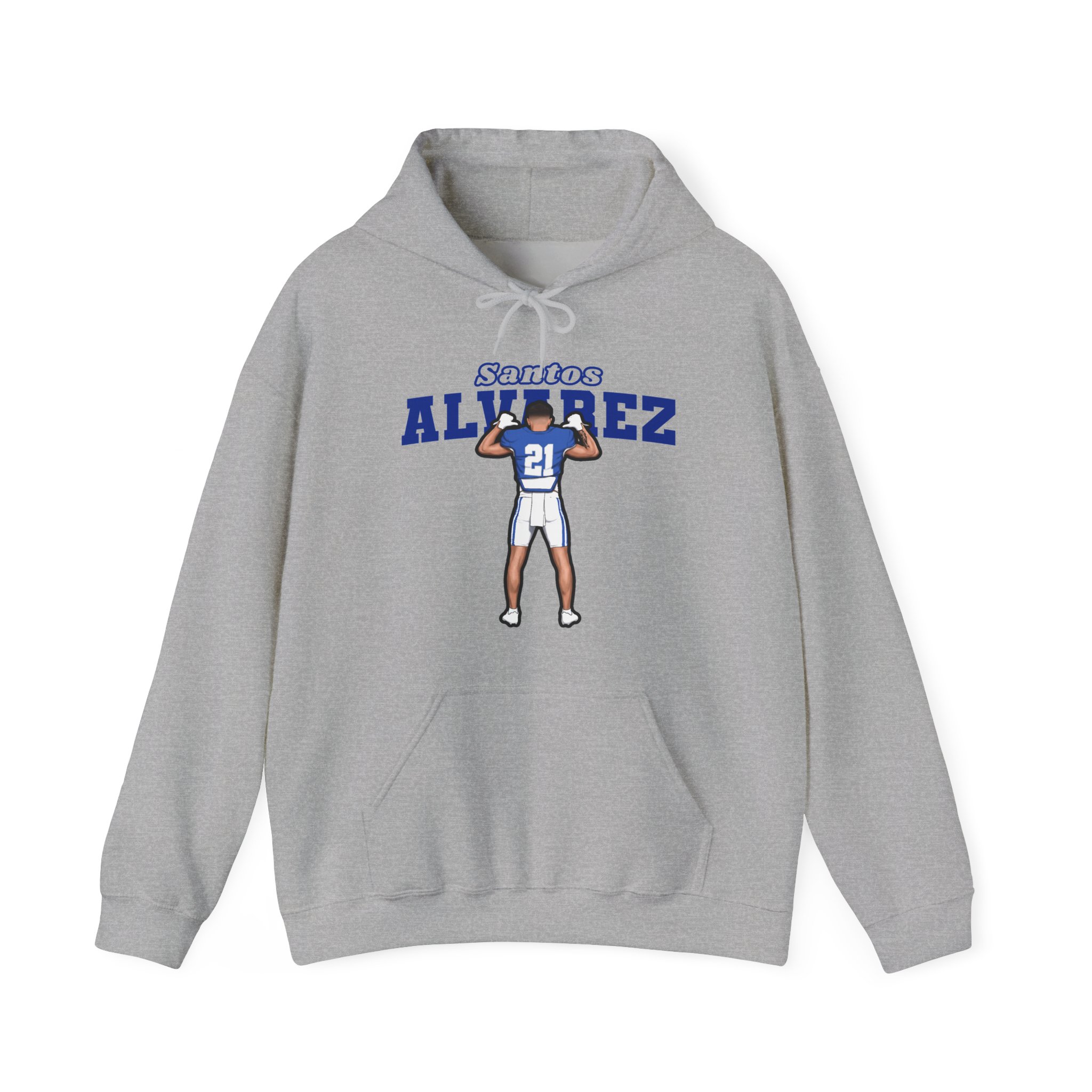 Hoodie — character_name_arch in Grey