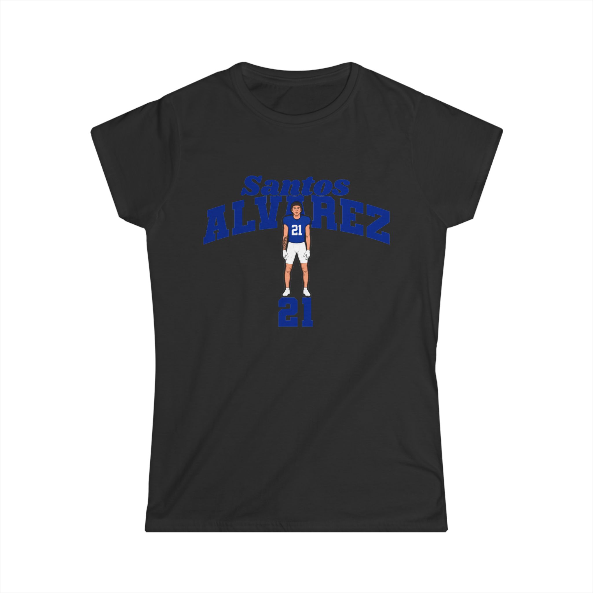 Women's Softstyle Tee — character_signature_arch in Black