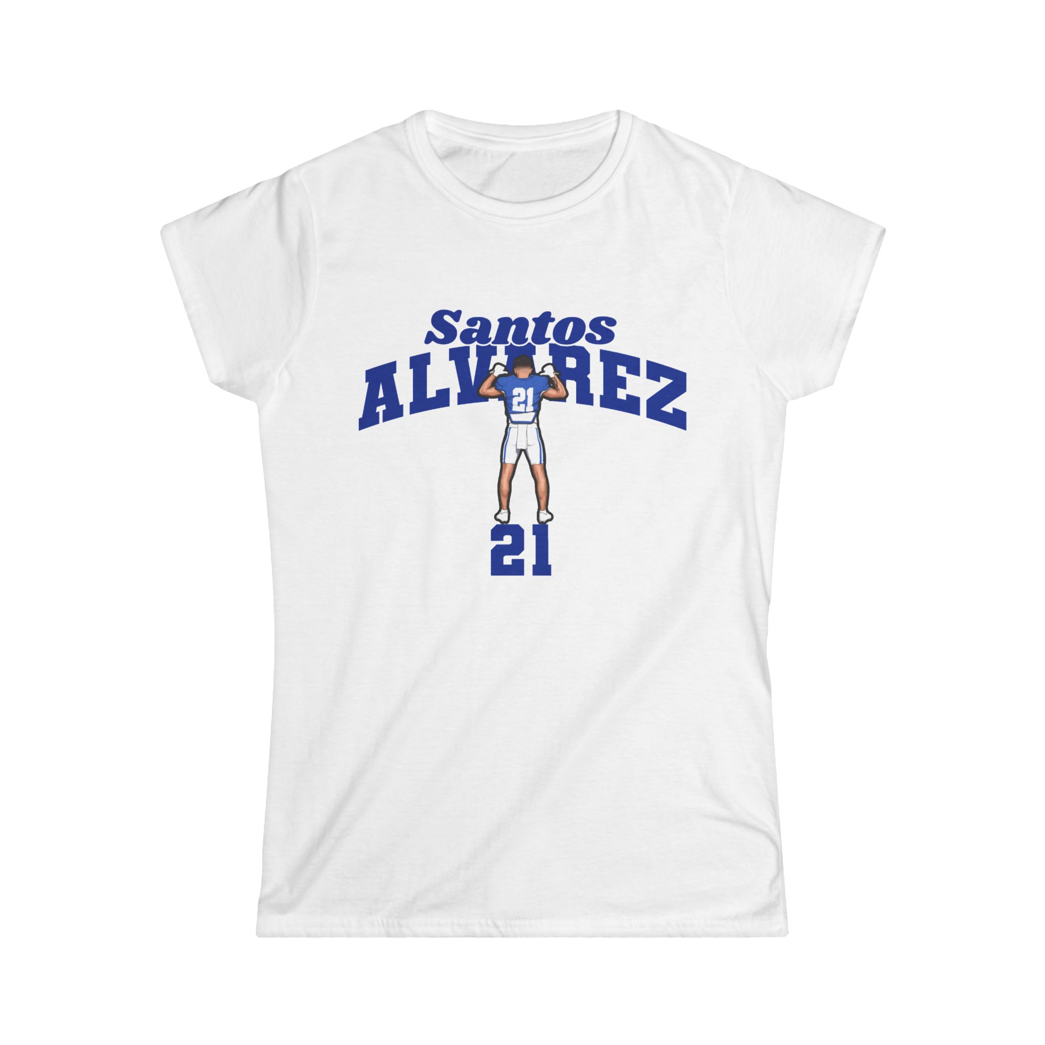 Women's Softstyle Tee — character_signature_arch in White