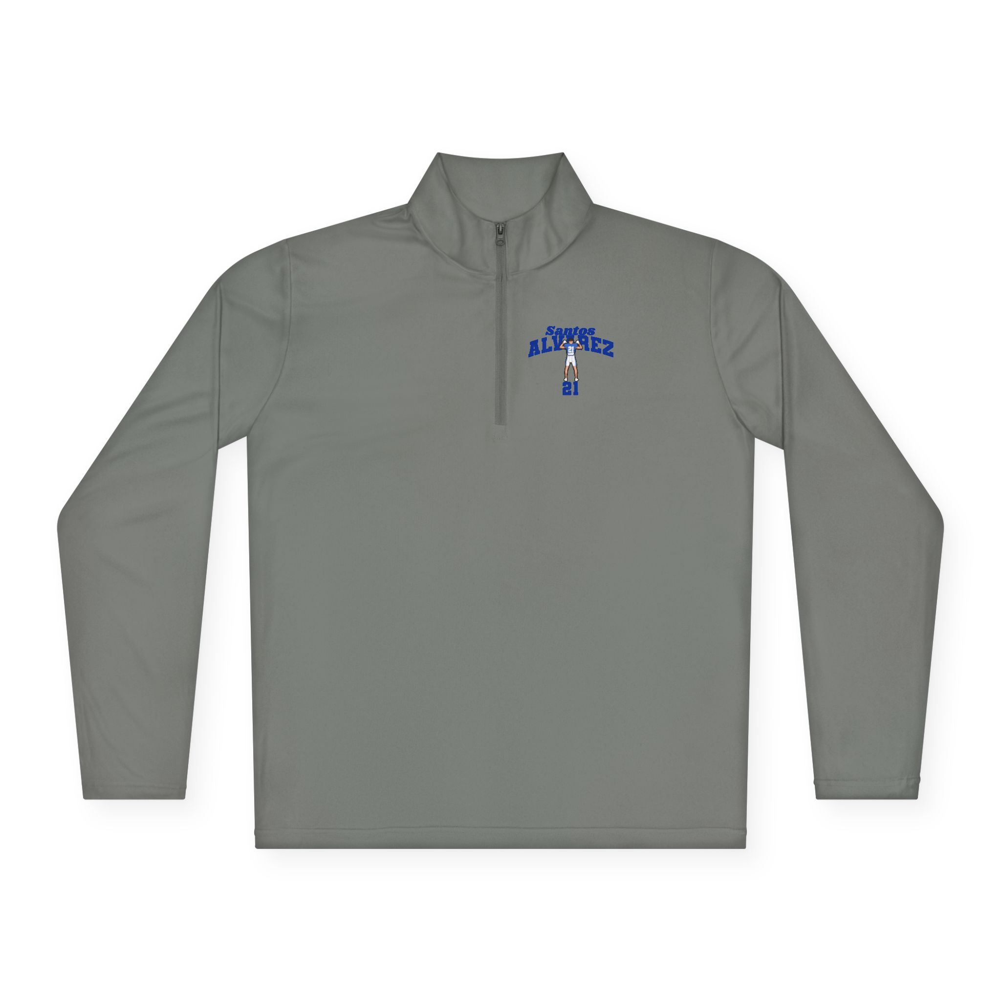 Q-Zip Pullover — character_signature_arch in Grey