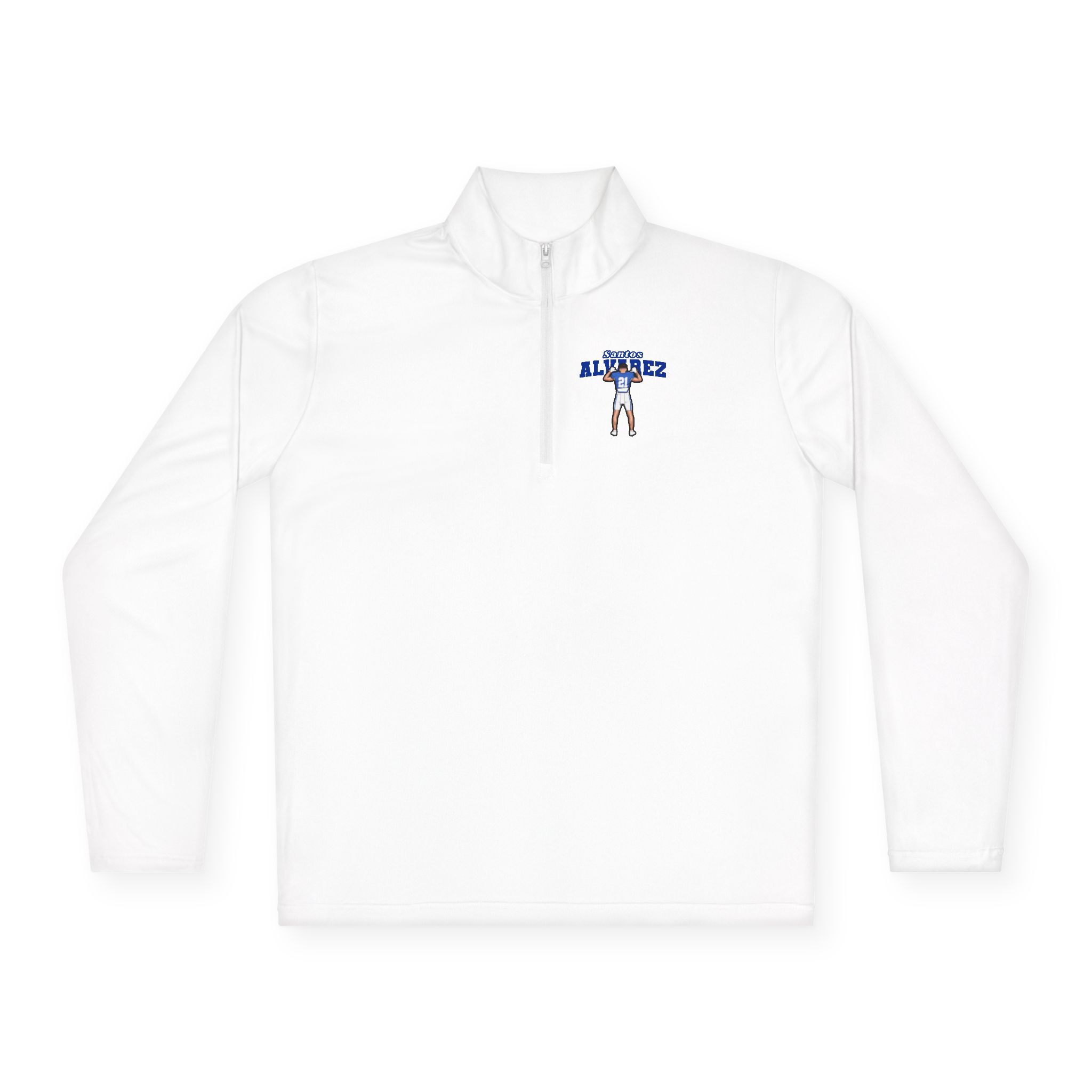 Q-Zip Pullover — character_name_arch in White