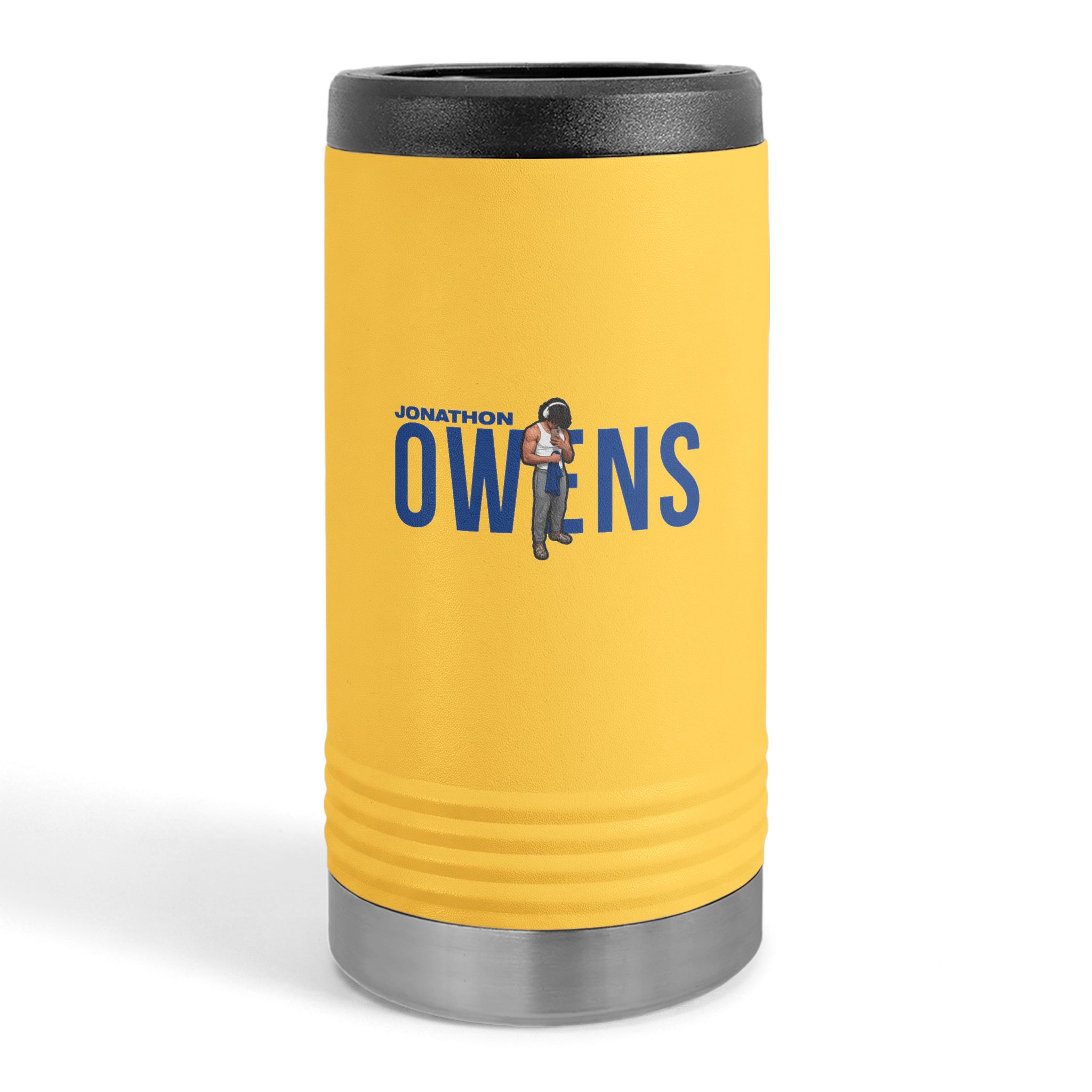 Slim Stainless Can Cooler — character_player_name in Yellow