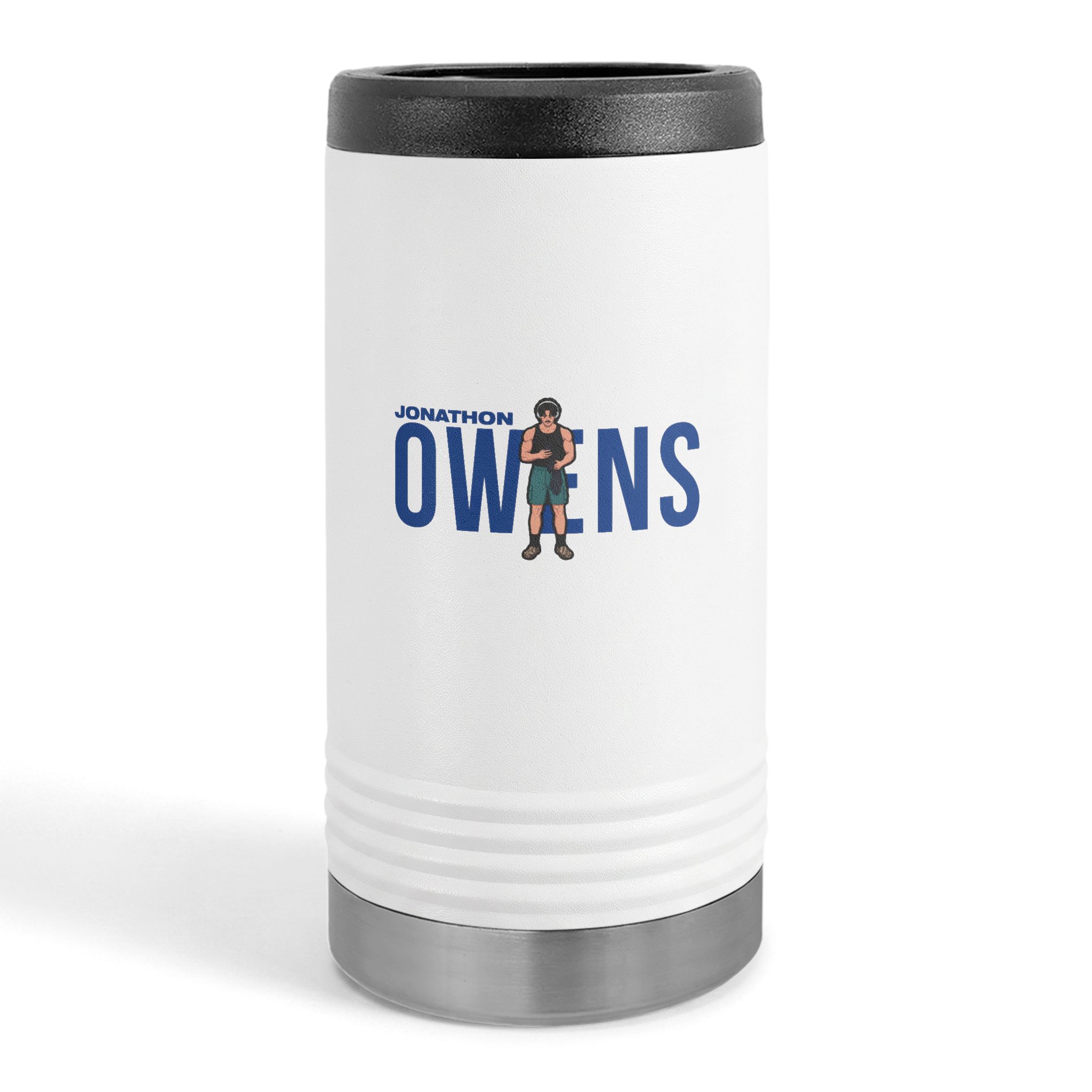Slim Stainless Can Cooler — character_player_name in White
