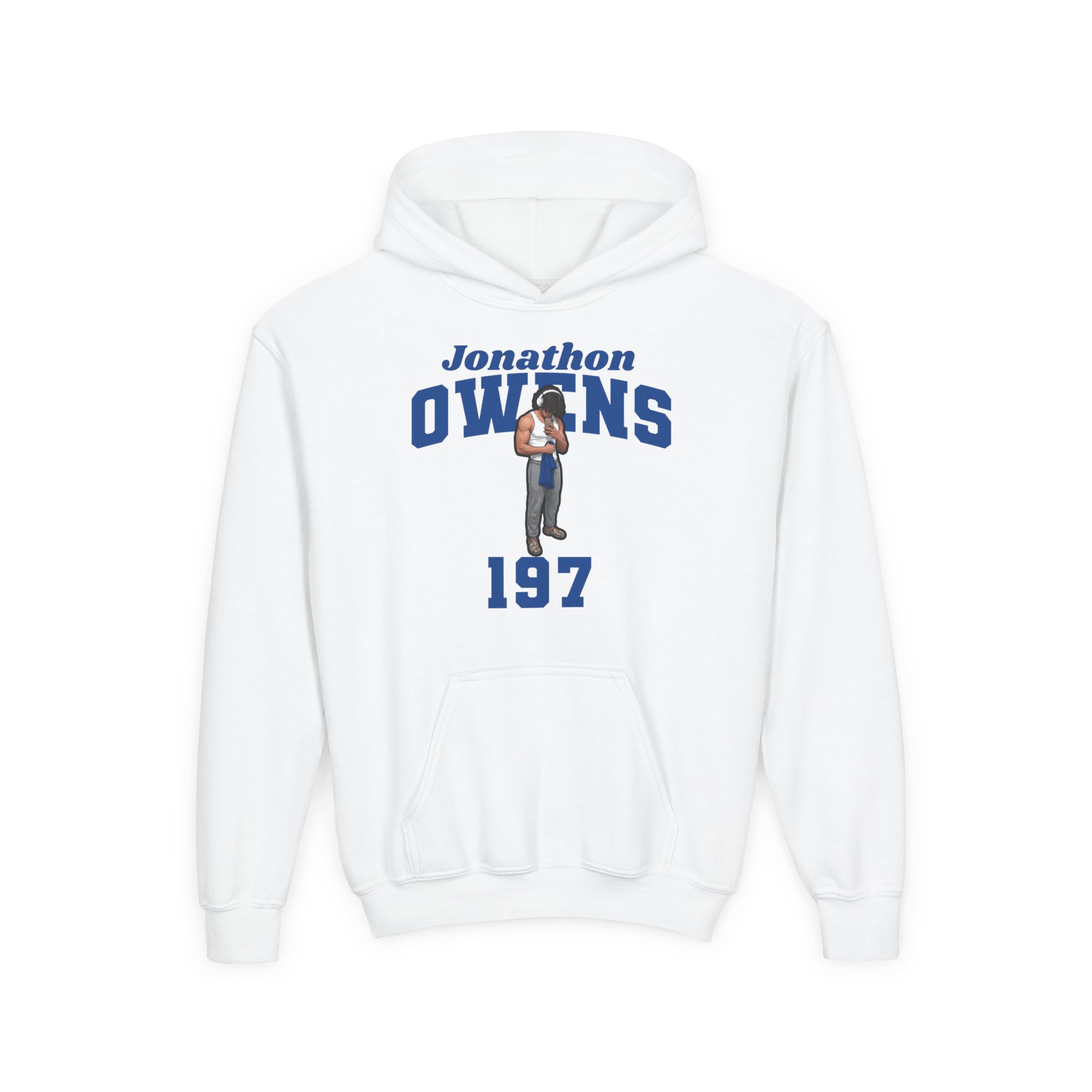 Youth Hoodie — character_signature_arch in White