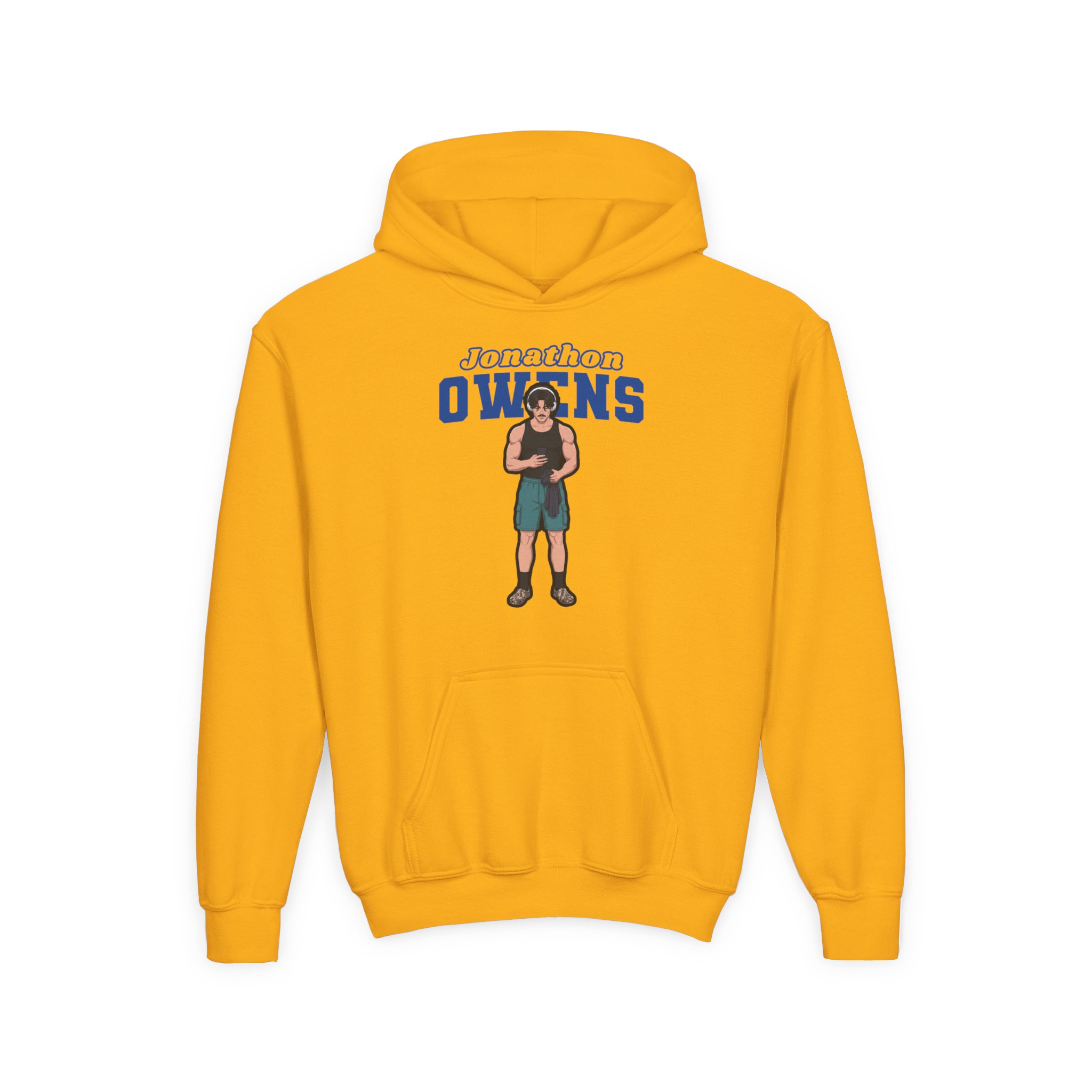 Youth Hoodie — character_name_arch in Gold