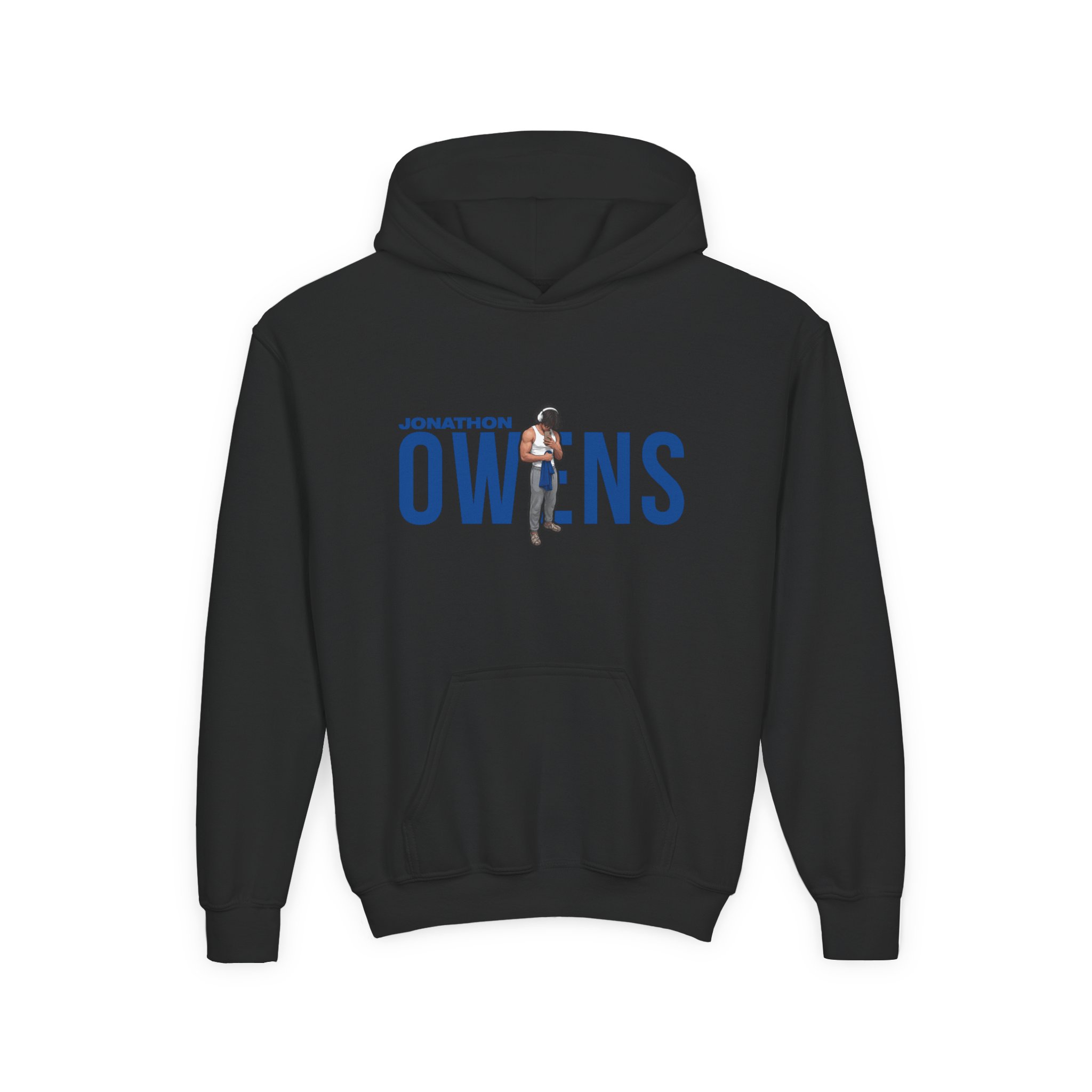 Youth Hoodie — character_player_name in Black