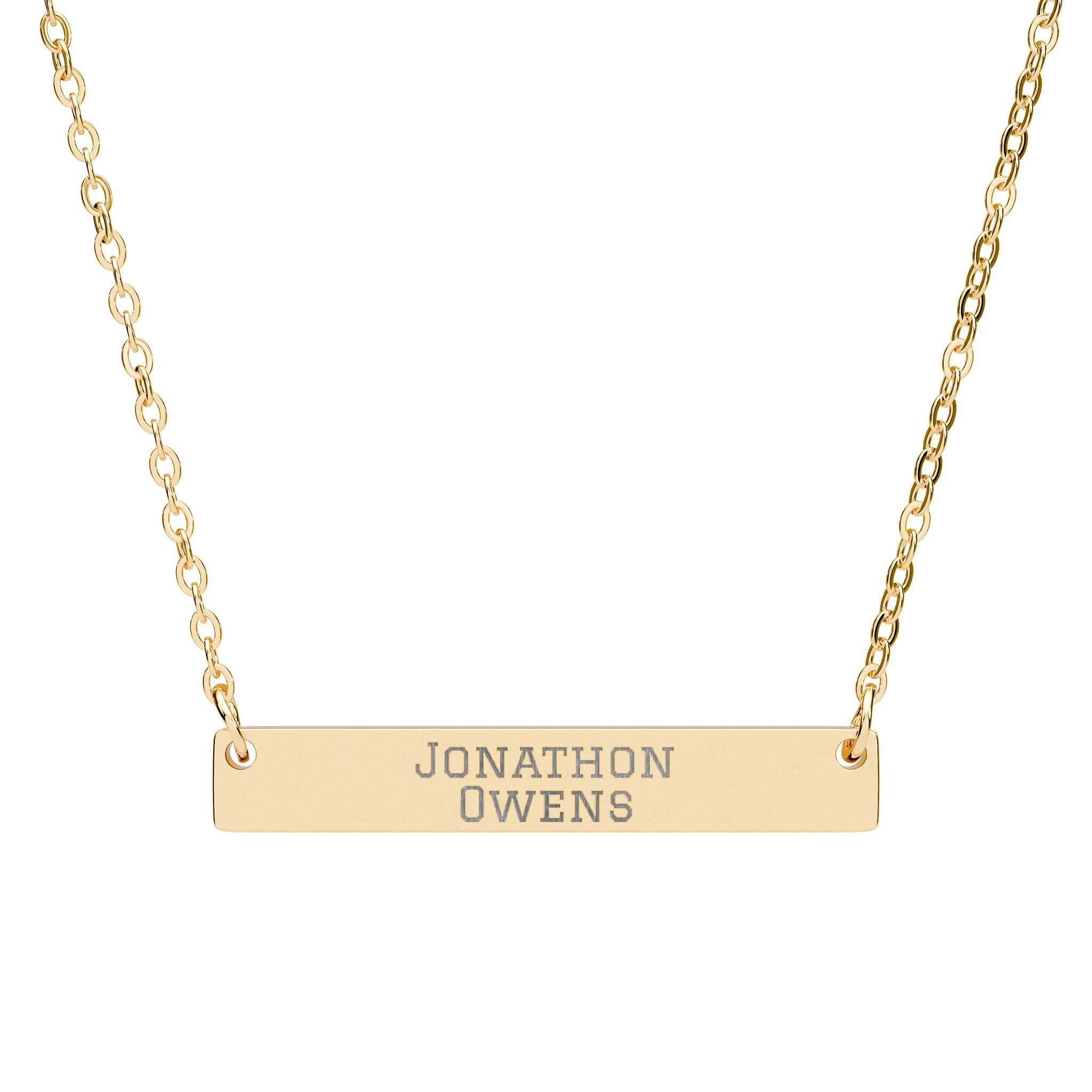 Engraved Bar Necklace — Classic in Gold