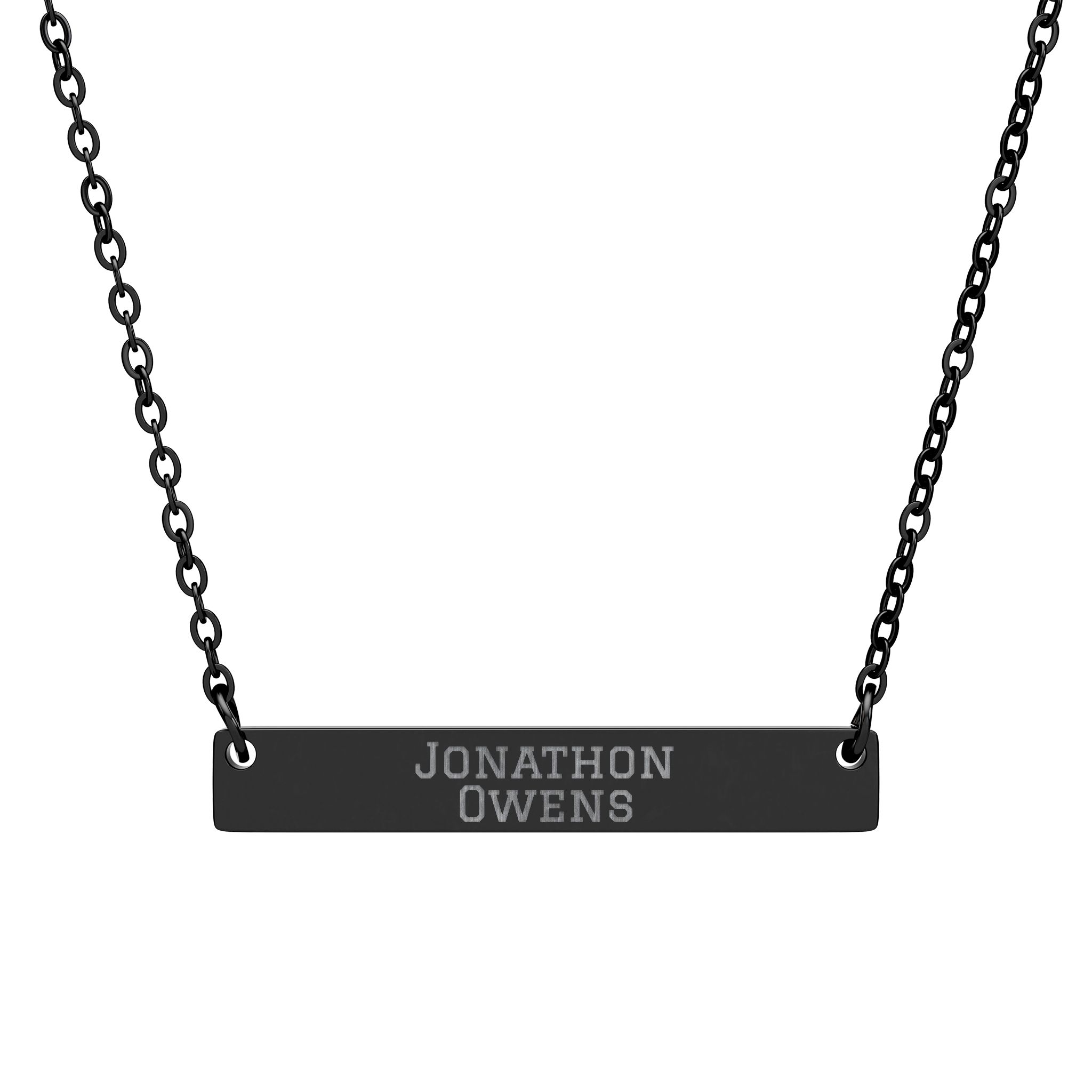 Engraved Bar Necklace — Classic in Black