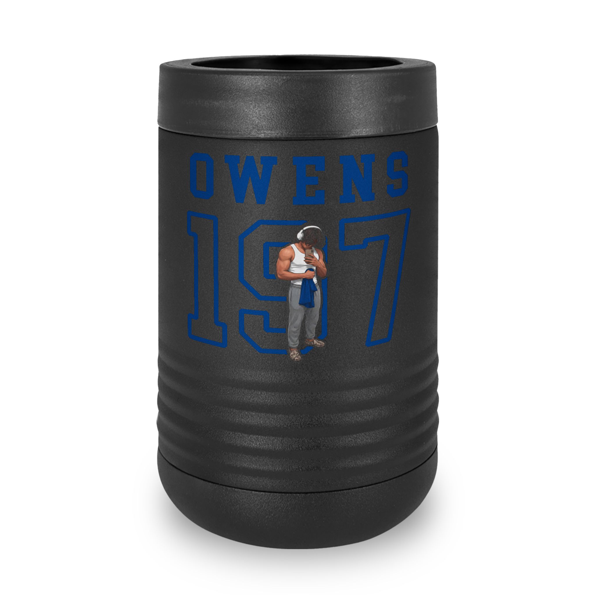 Stainless Can Cooler — character_shirsey in Black