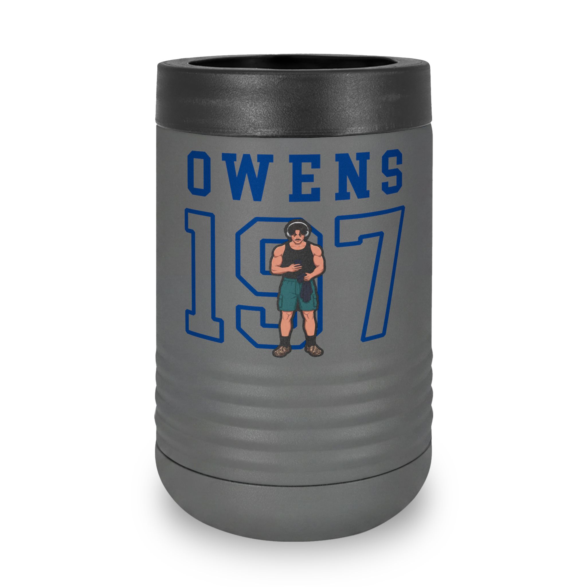 Stainless Can Cooler — character_shirsey in Grey