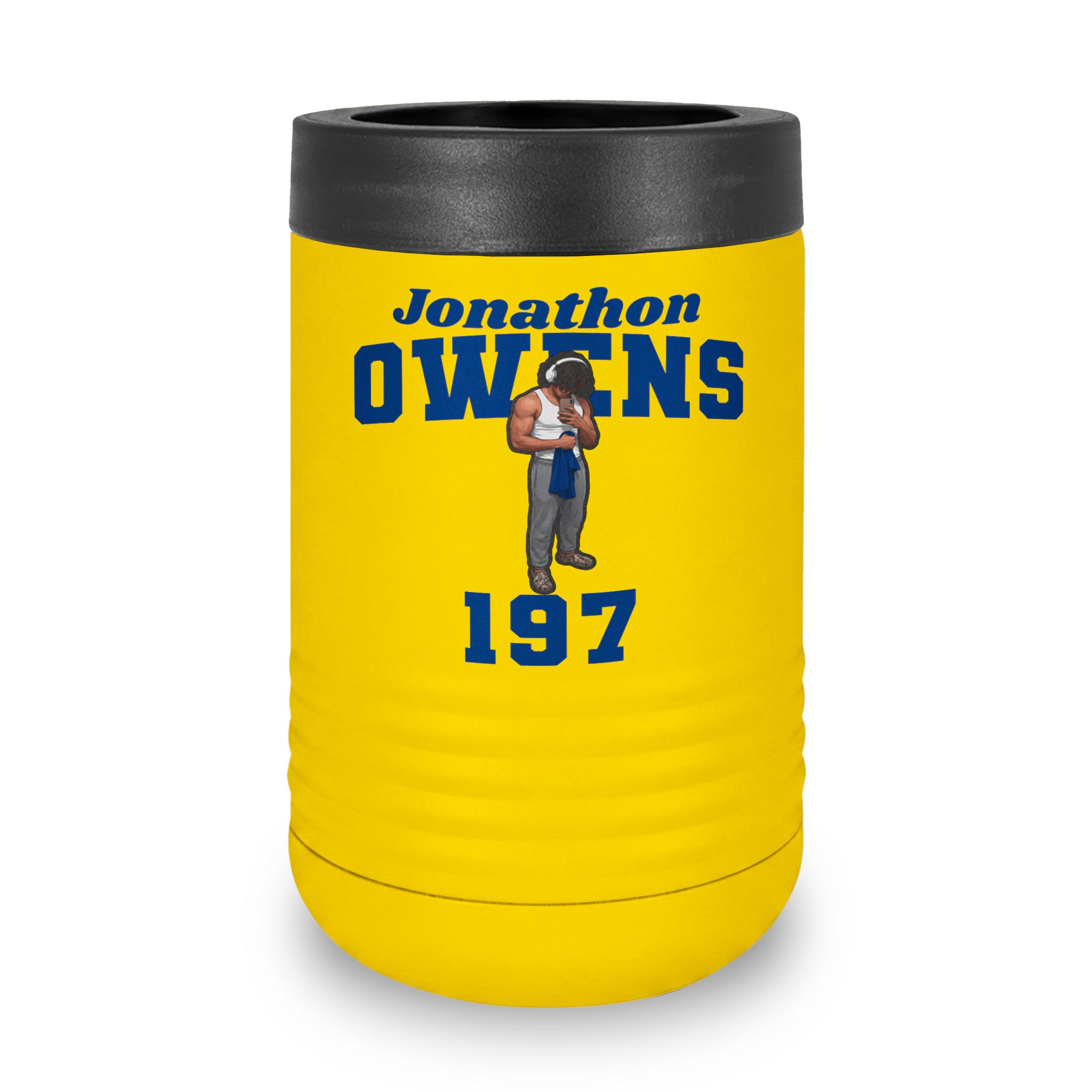 Stainless Can Cooler — character_signature_arch in Yellow