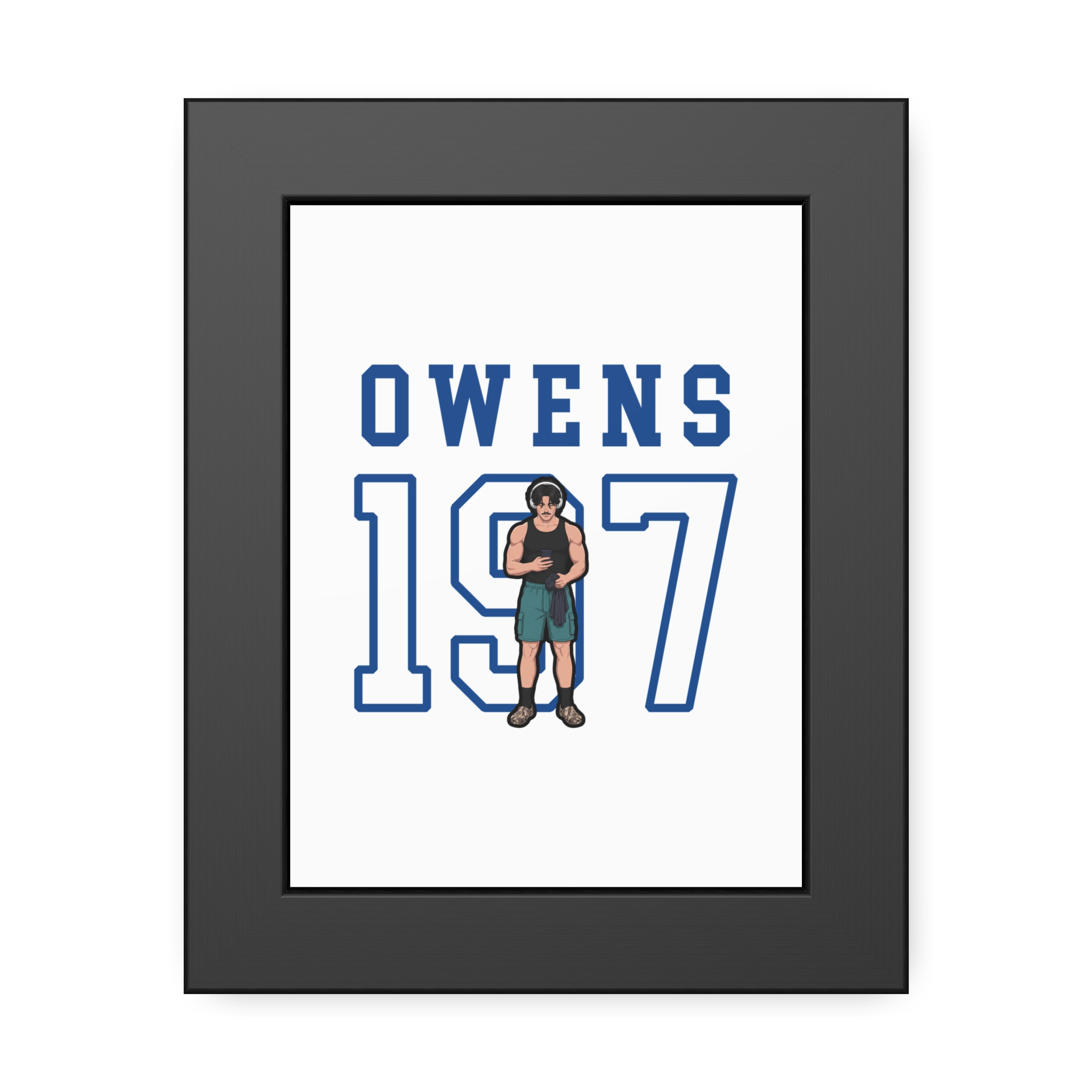 Framed Poster — character_shirsey in Black