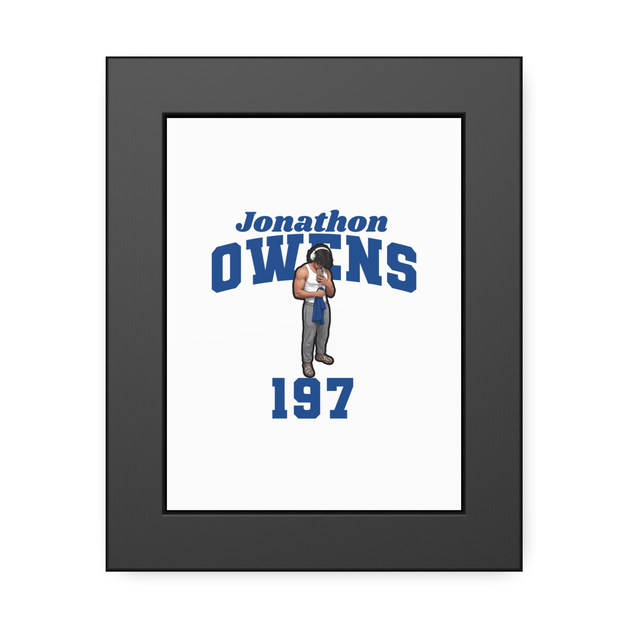 Framed Poster — character_signature_arch in Black