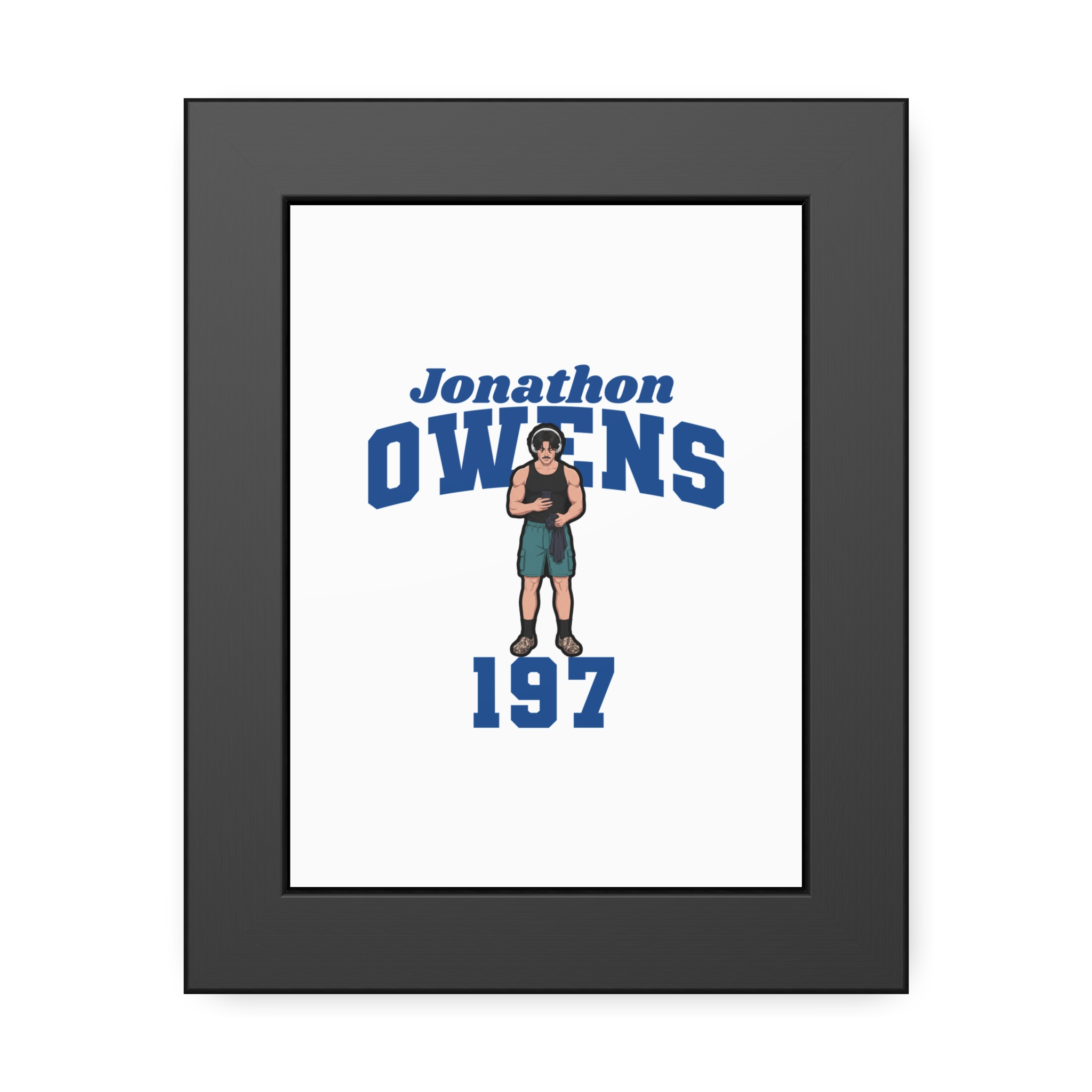 Framed Poster — character_signature_arch in Black