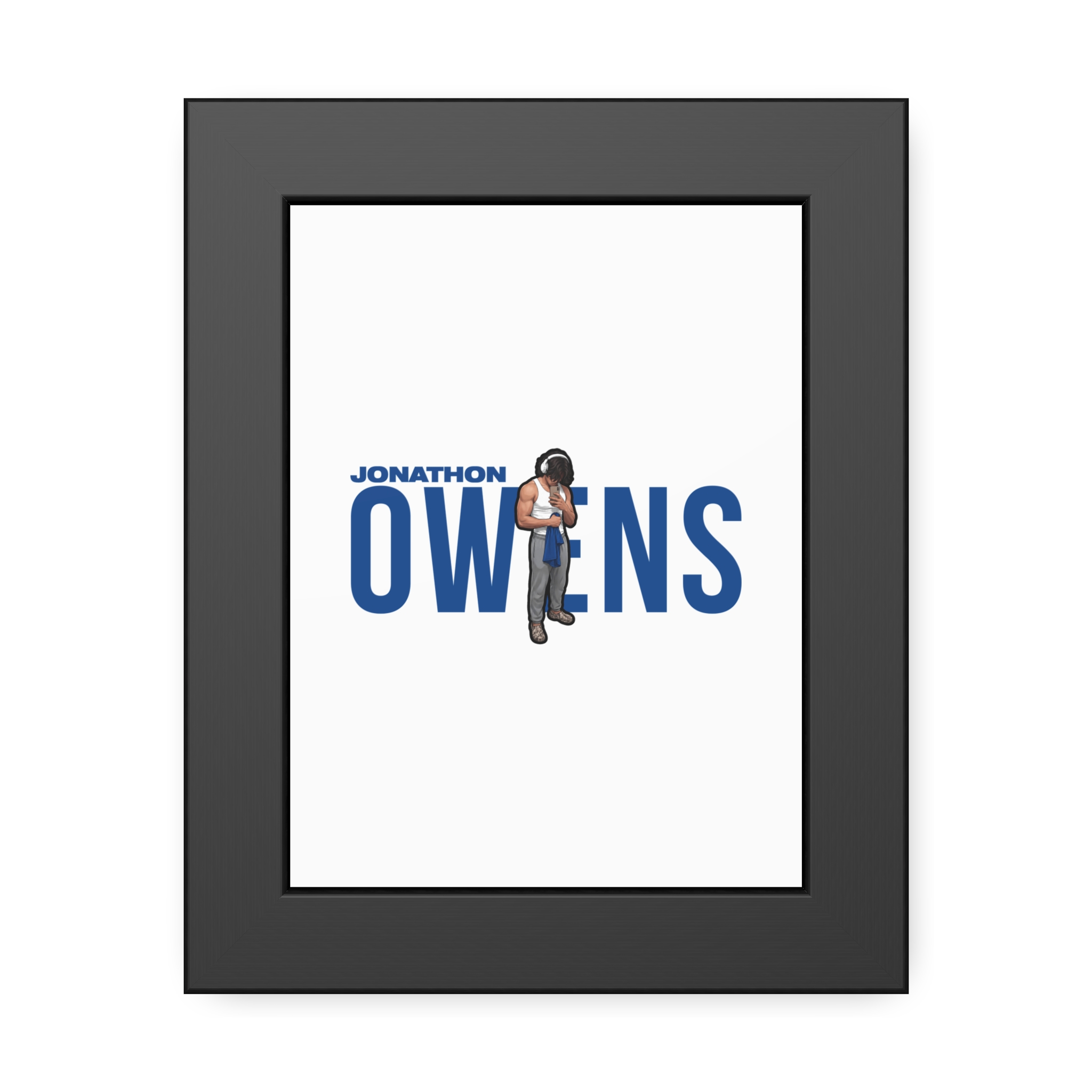 Framed Poster — character_player_name in Black