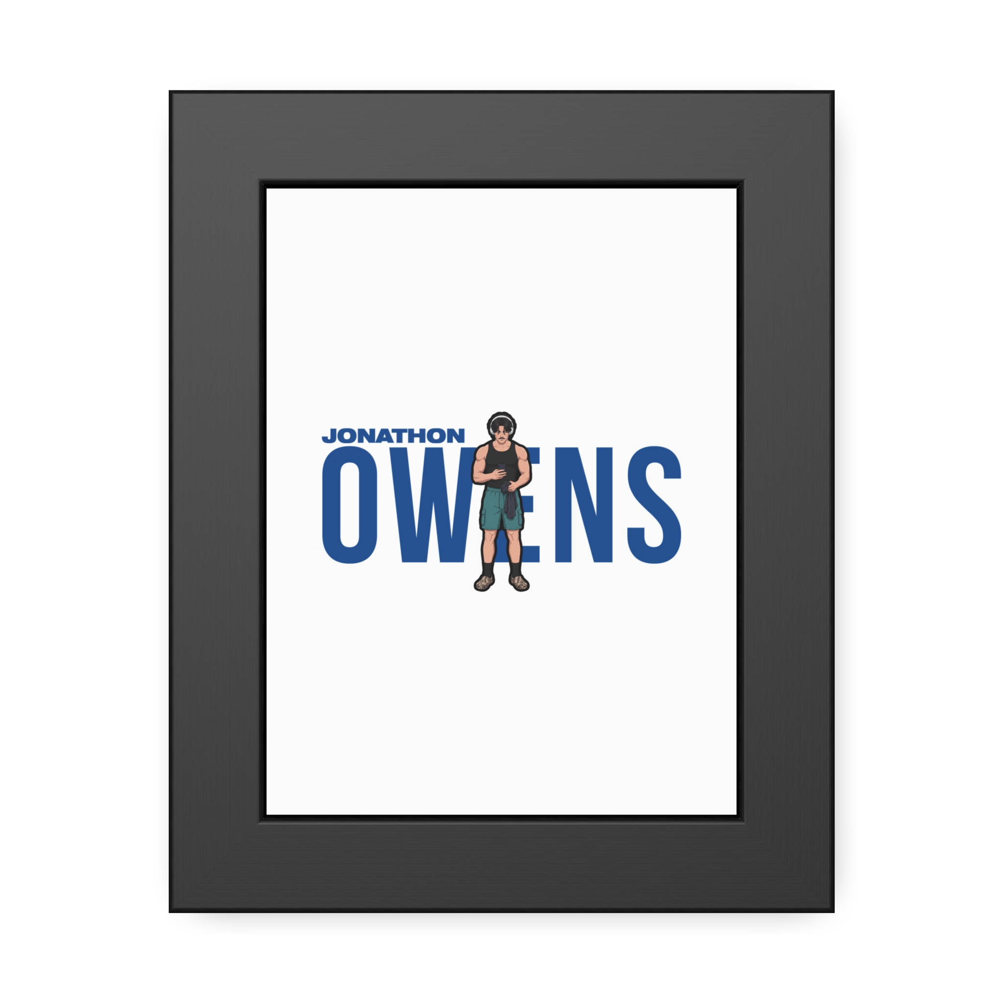 Framed Poster — character_player_name in Black