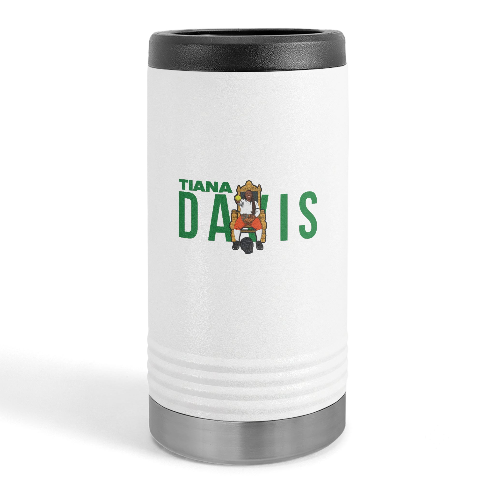 Slim Stainless Can Cooler — character_player_name in White