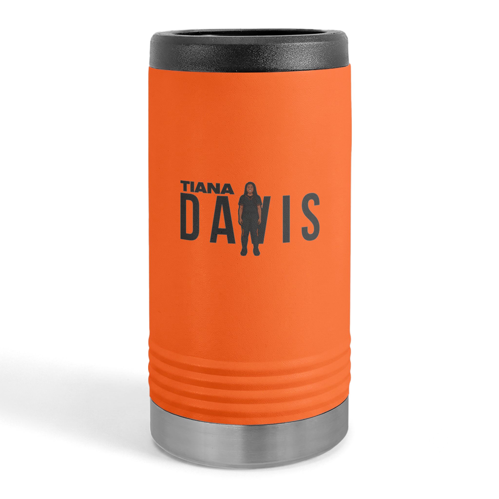 Slim Stainless Can Cooler — character_player_name in Orange