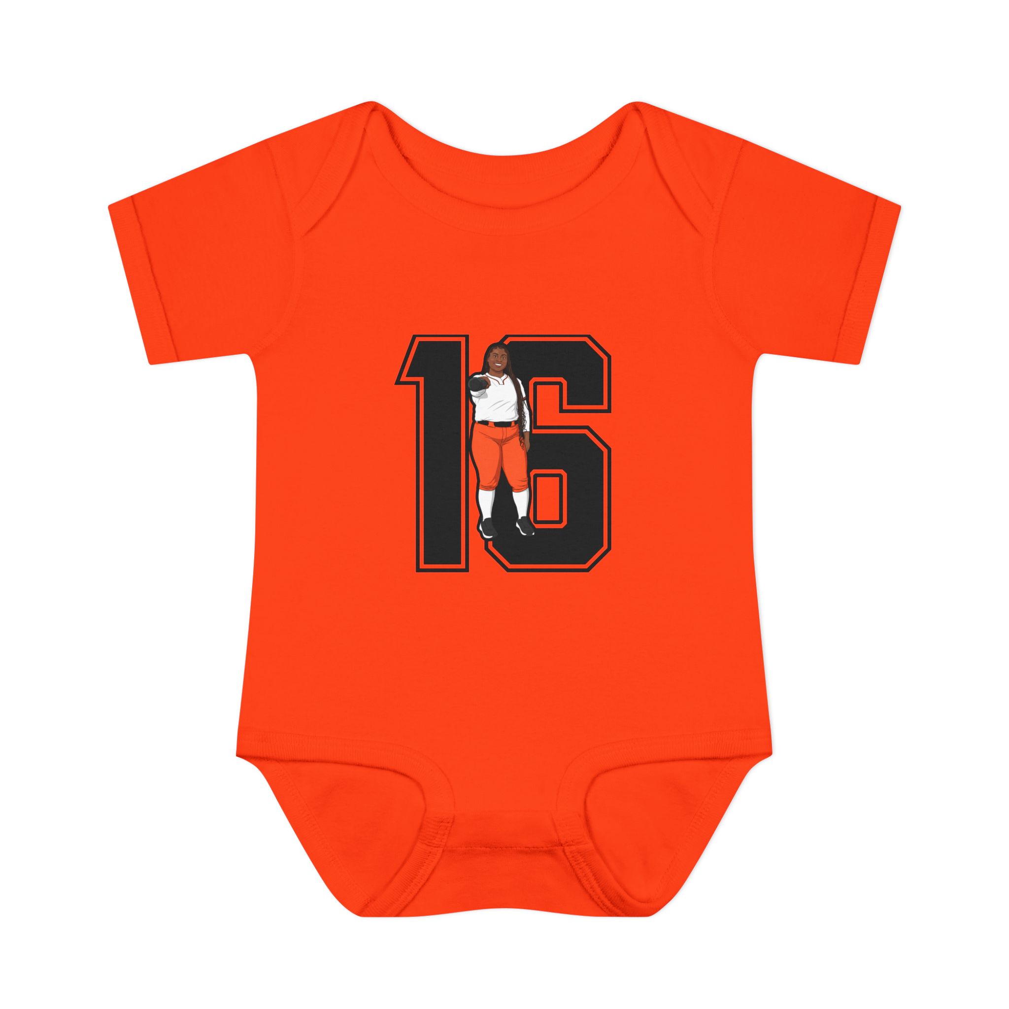 Baby Onesie — character_number in Orange