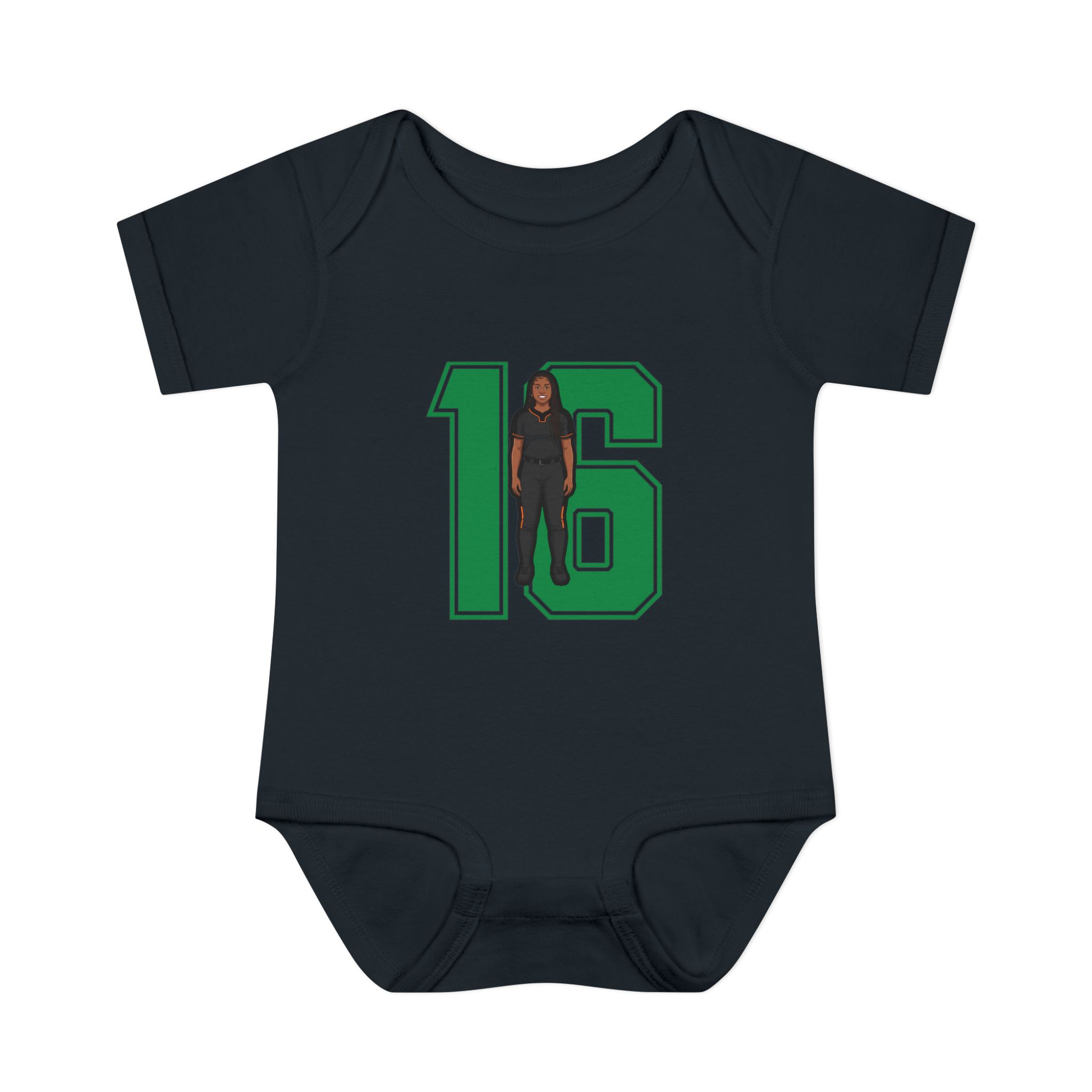 Baby Onesie — character_number in Black