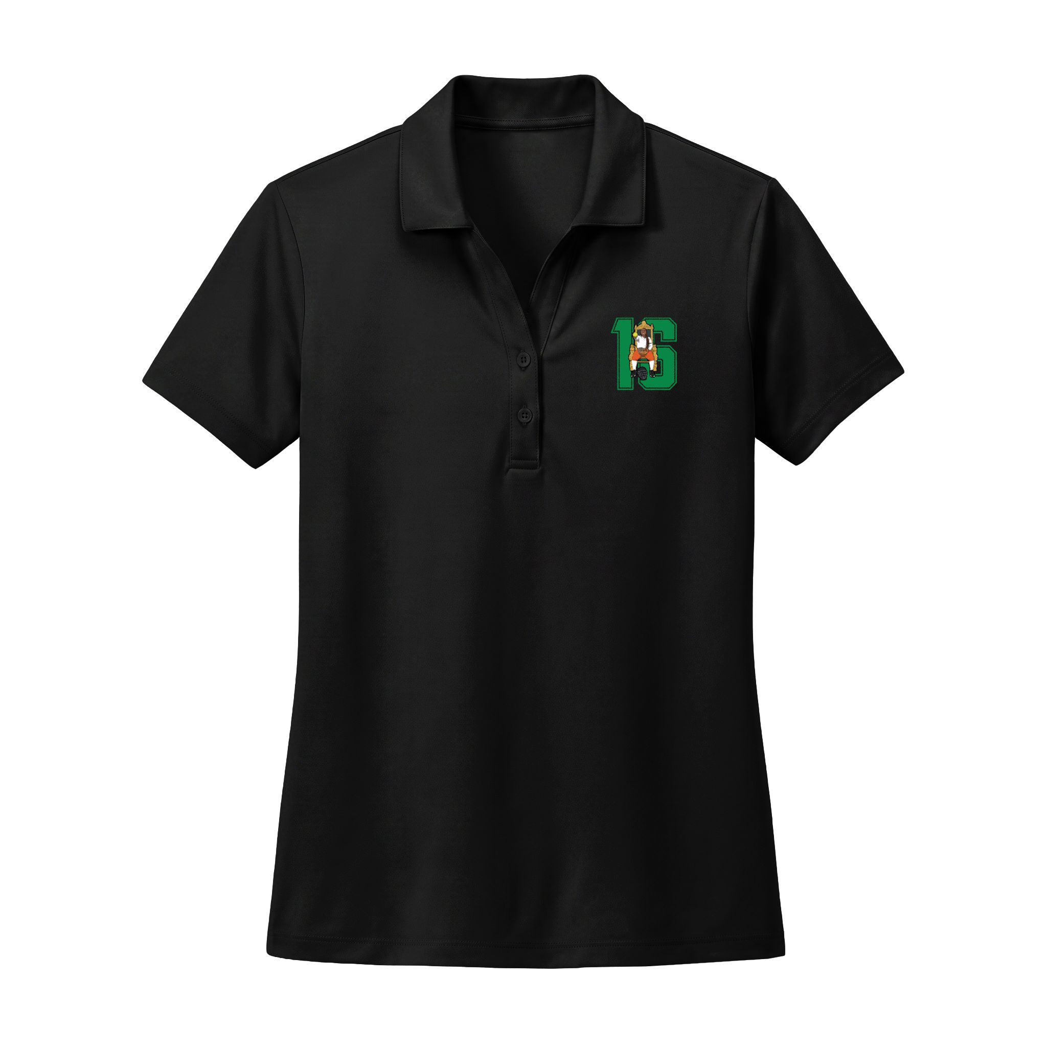 Women's Polo — character_number in Black