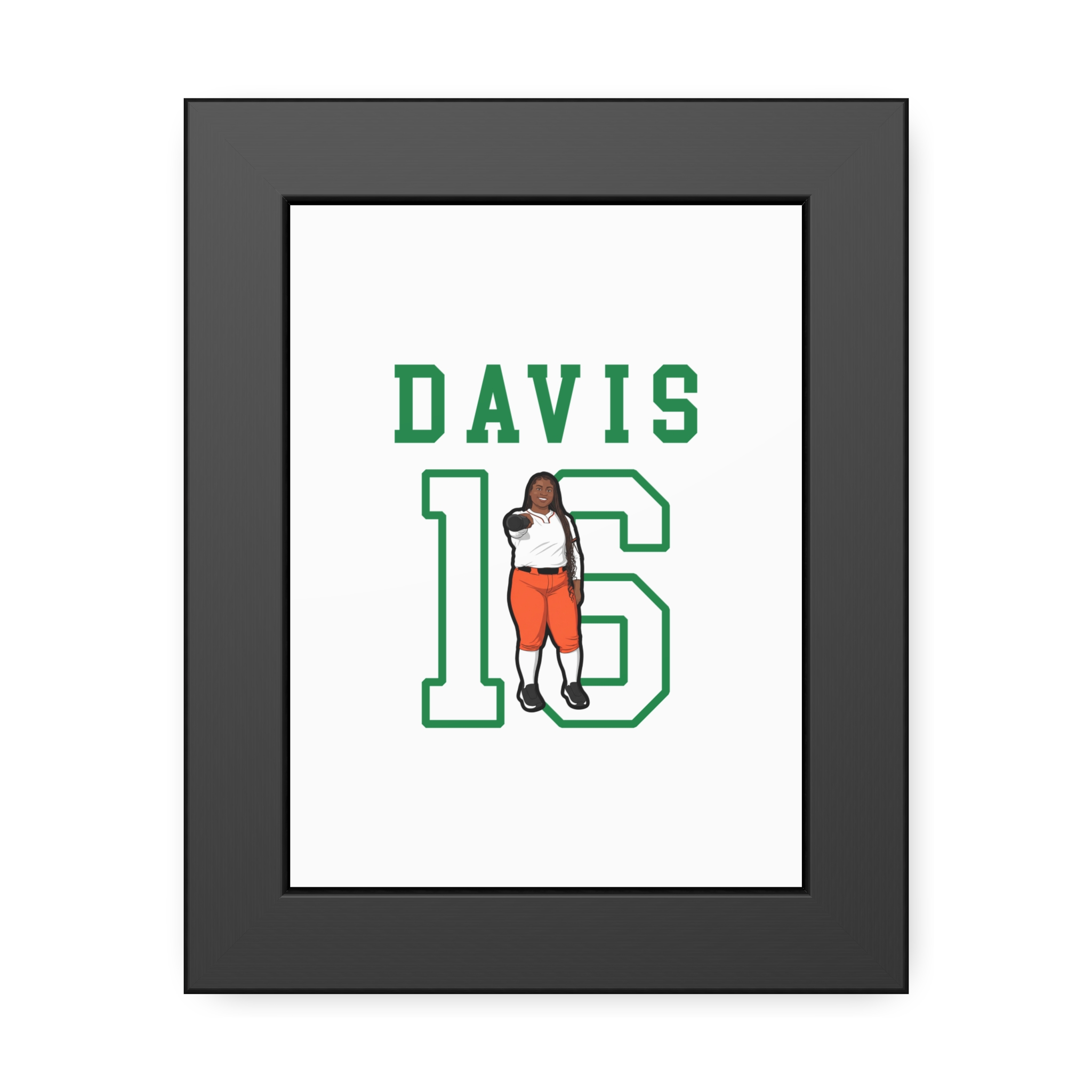 Framed Poster — character_shirsey in Black