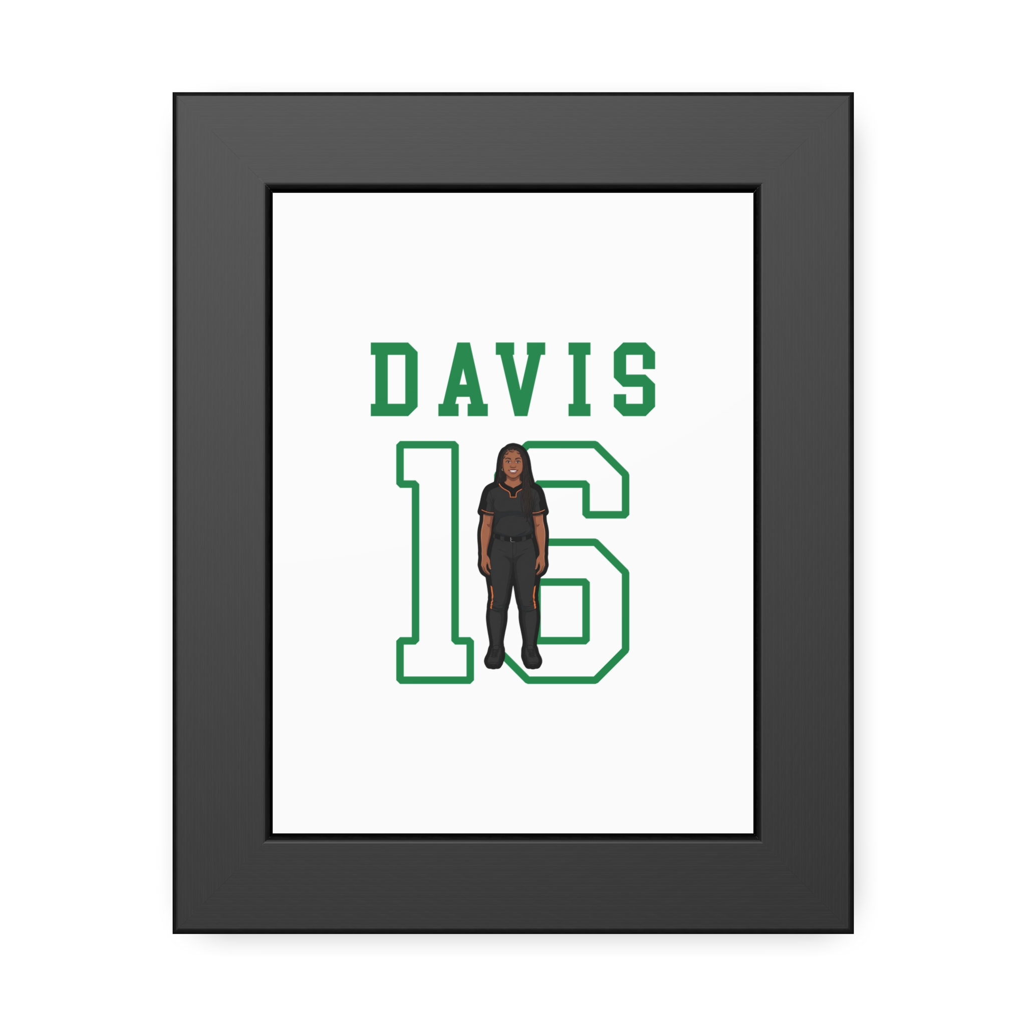 Framed Poster — character_shirsey in Black