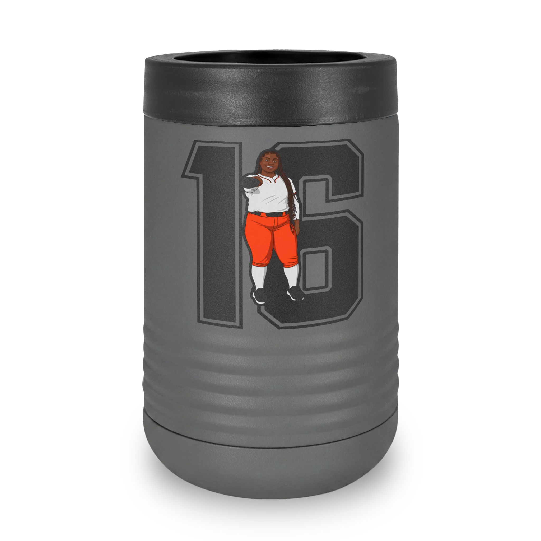 Stainless Can Cooler — character_number in Grey