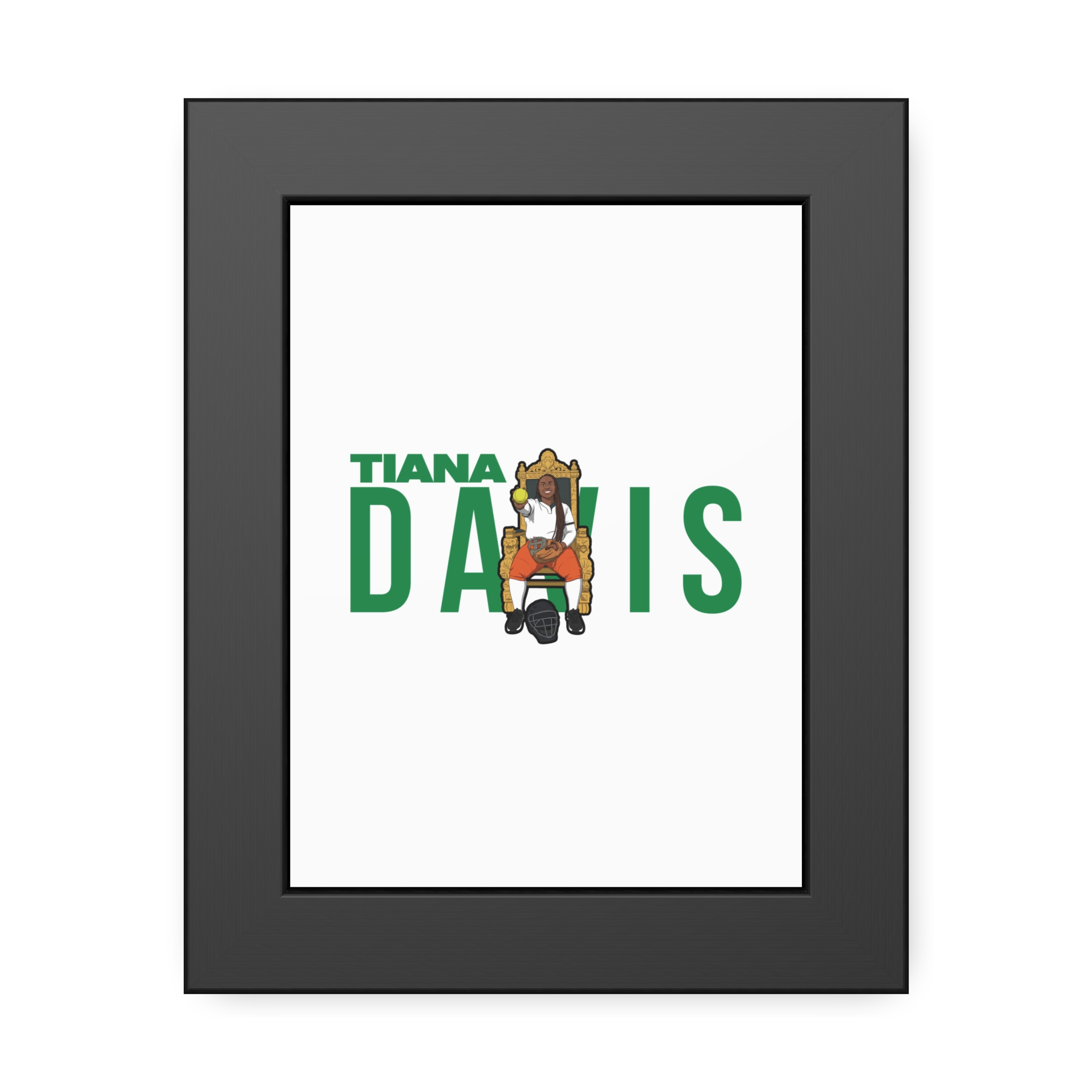 Framed Poster — character_player_name in Black