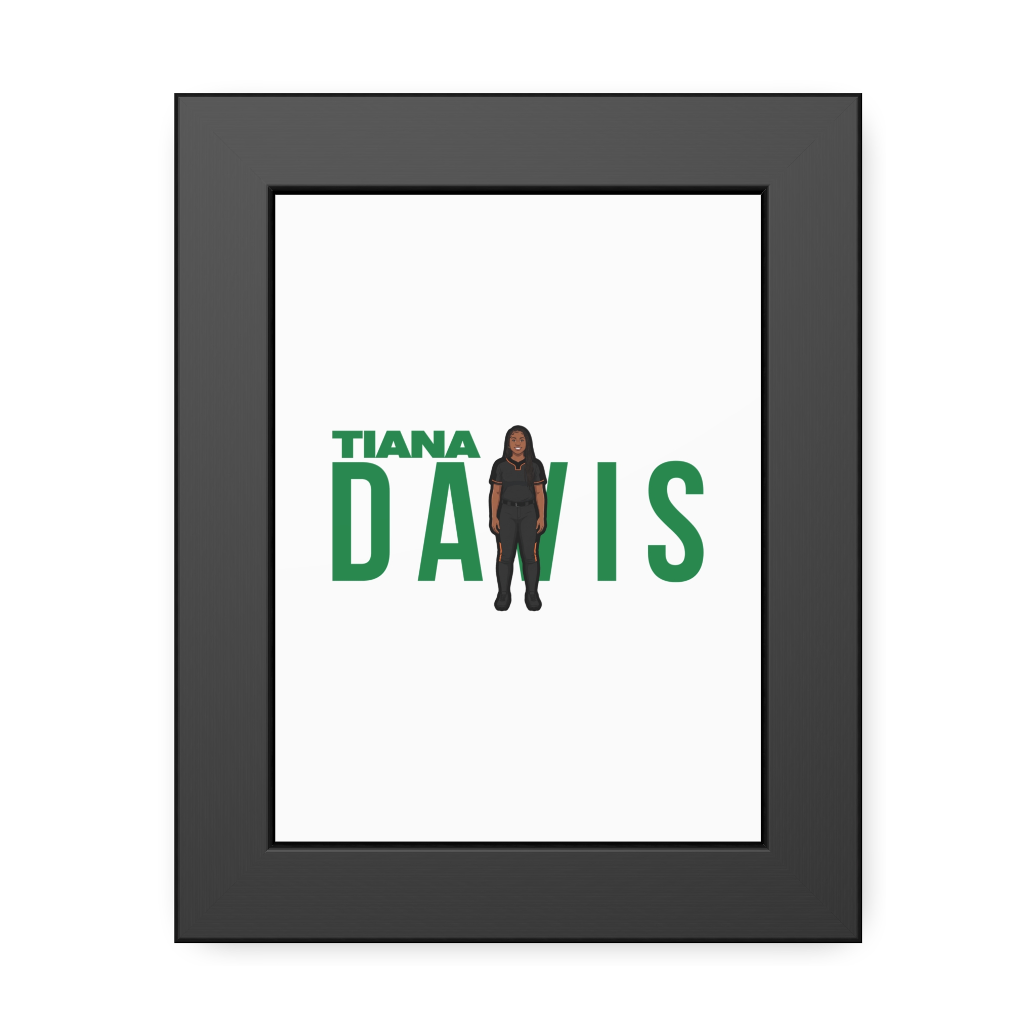 Framed Poster — character_player_name in Black