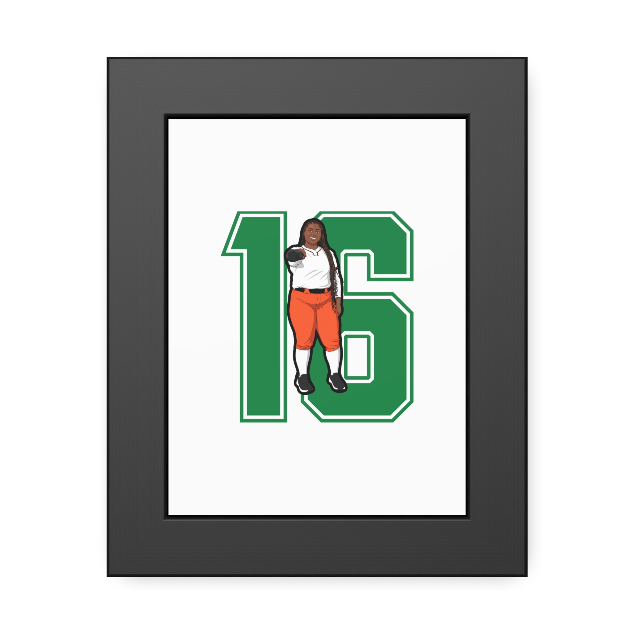 Framed Poster — character_number in Black