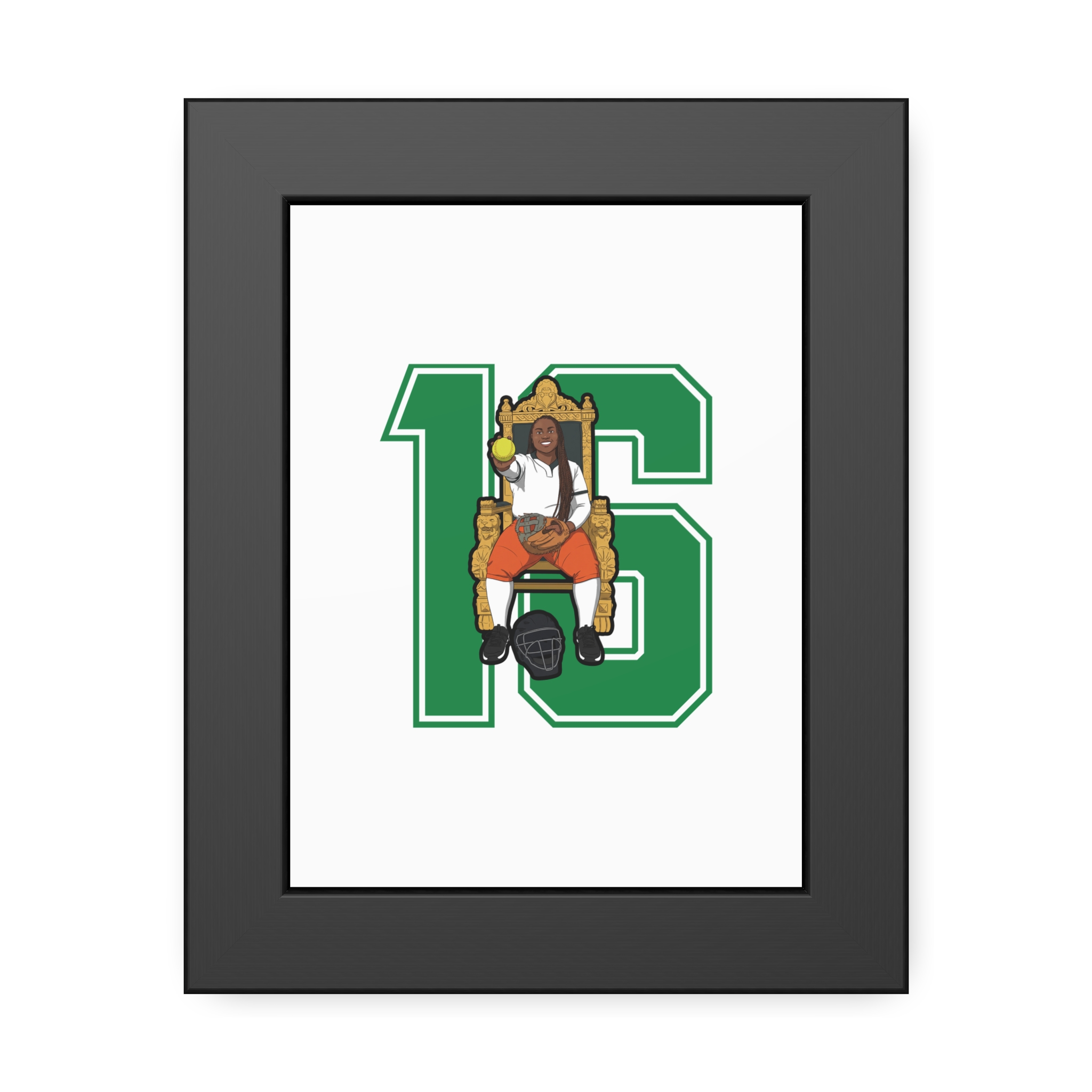 Framed Poster — character_number in Black