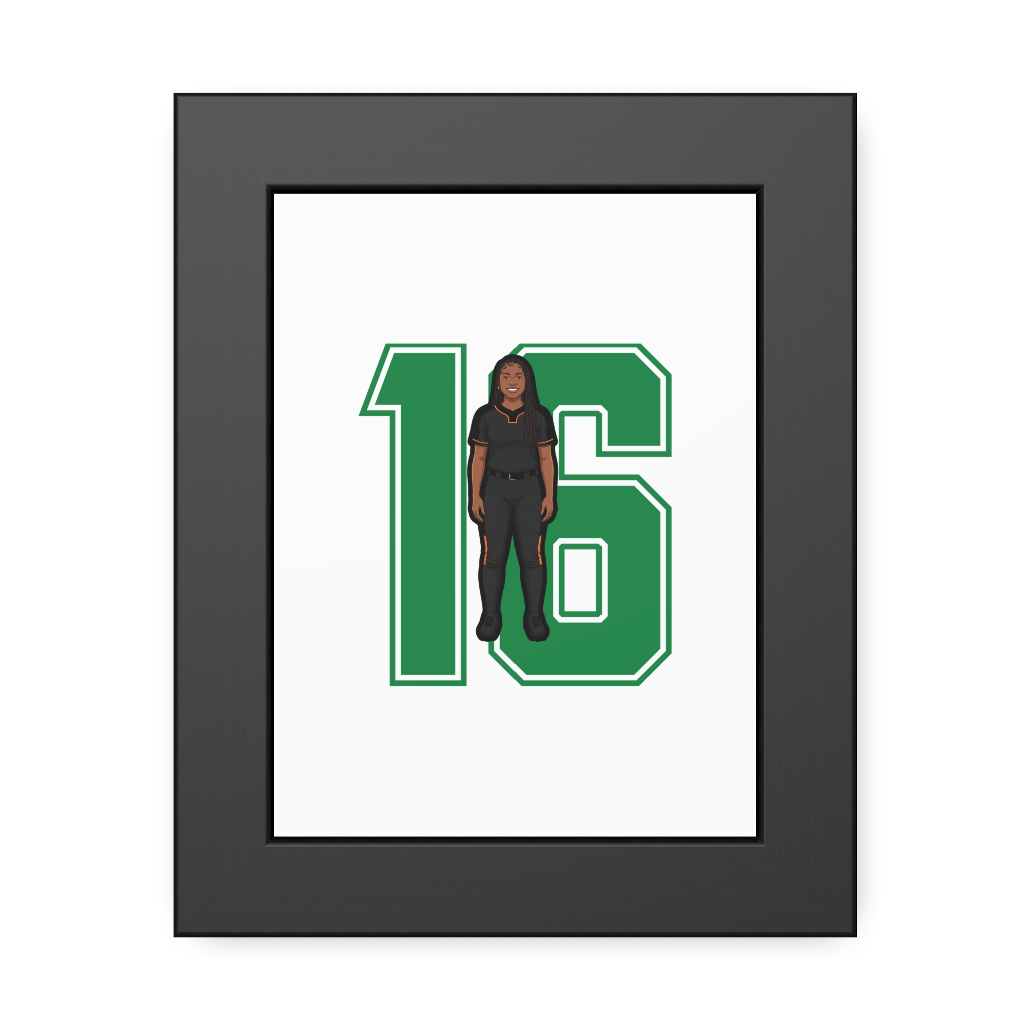 Framed Poster — character_number in Black