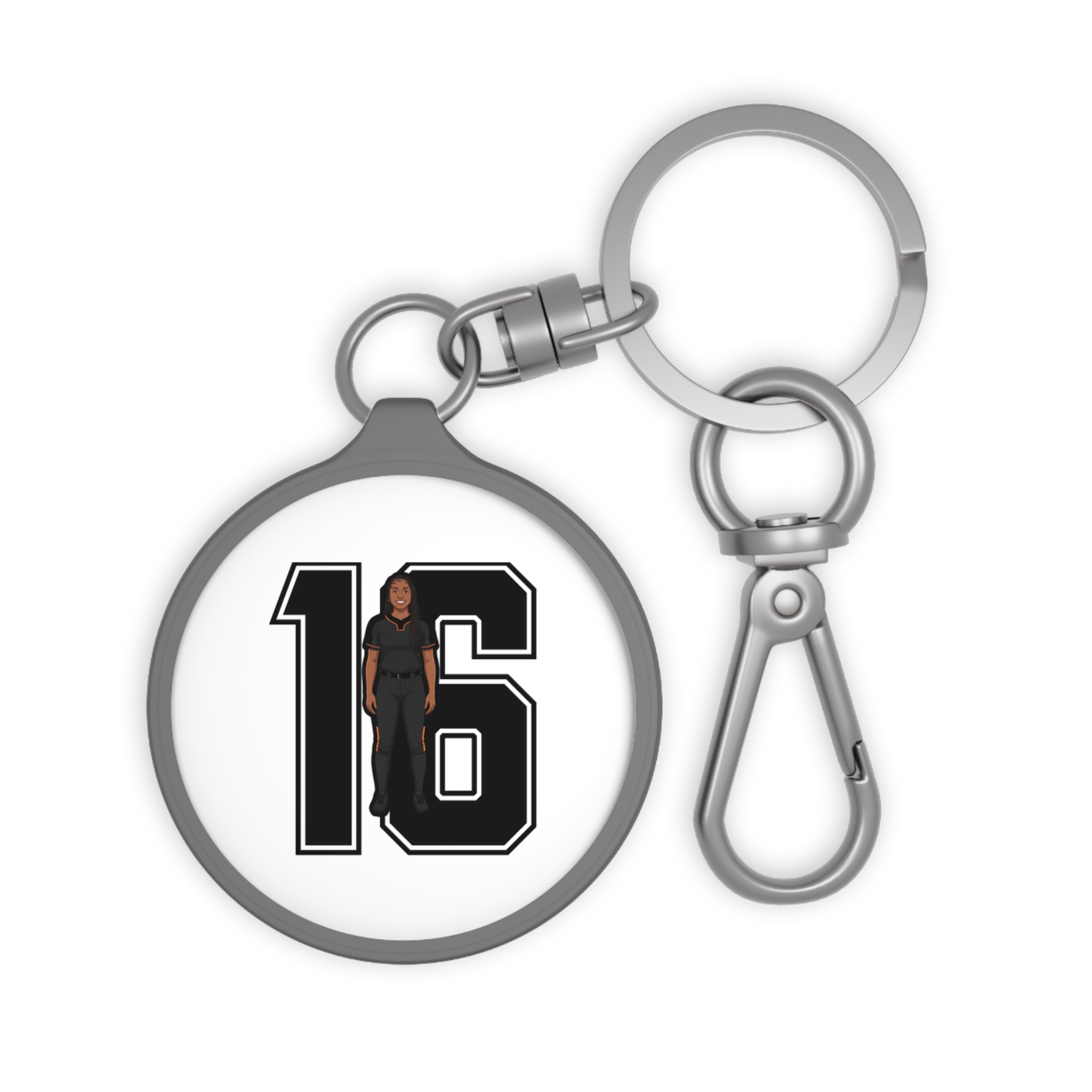 Keychain — character_number in Grey